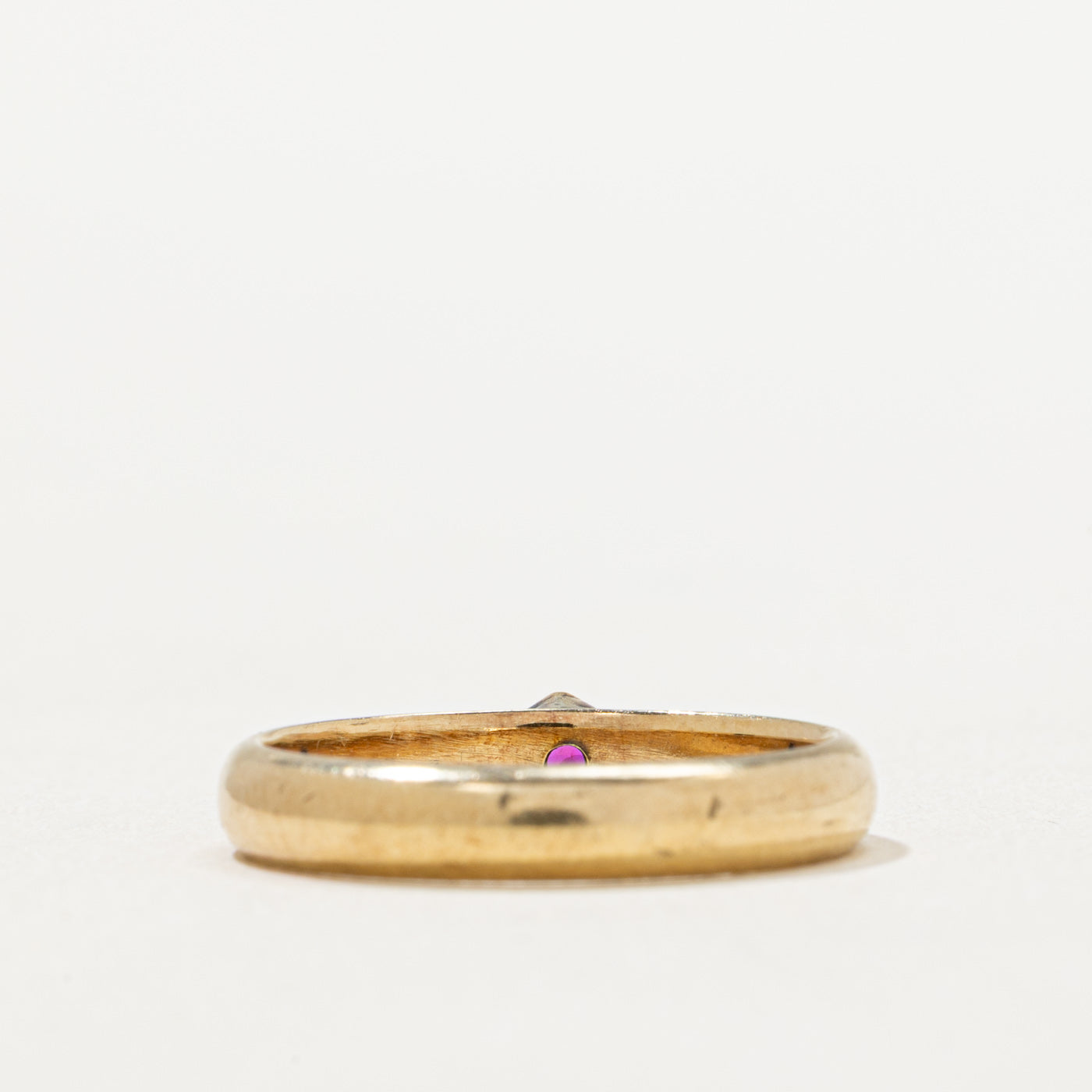 Single Stone Synthetic Ruby Ring | 0.10ct | SZ 6.5