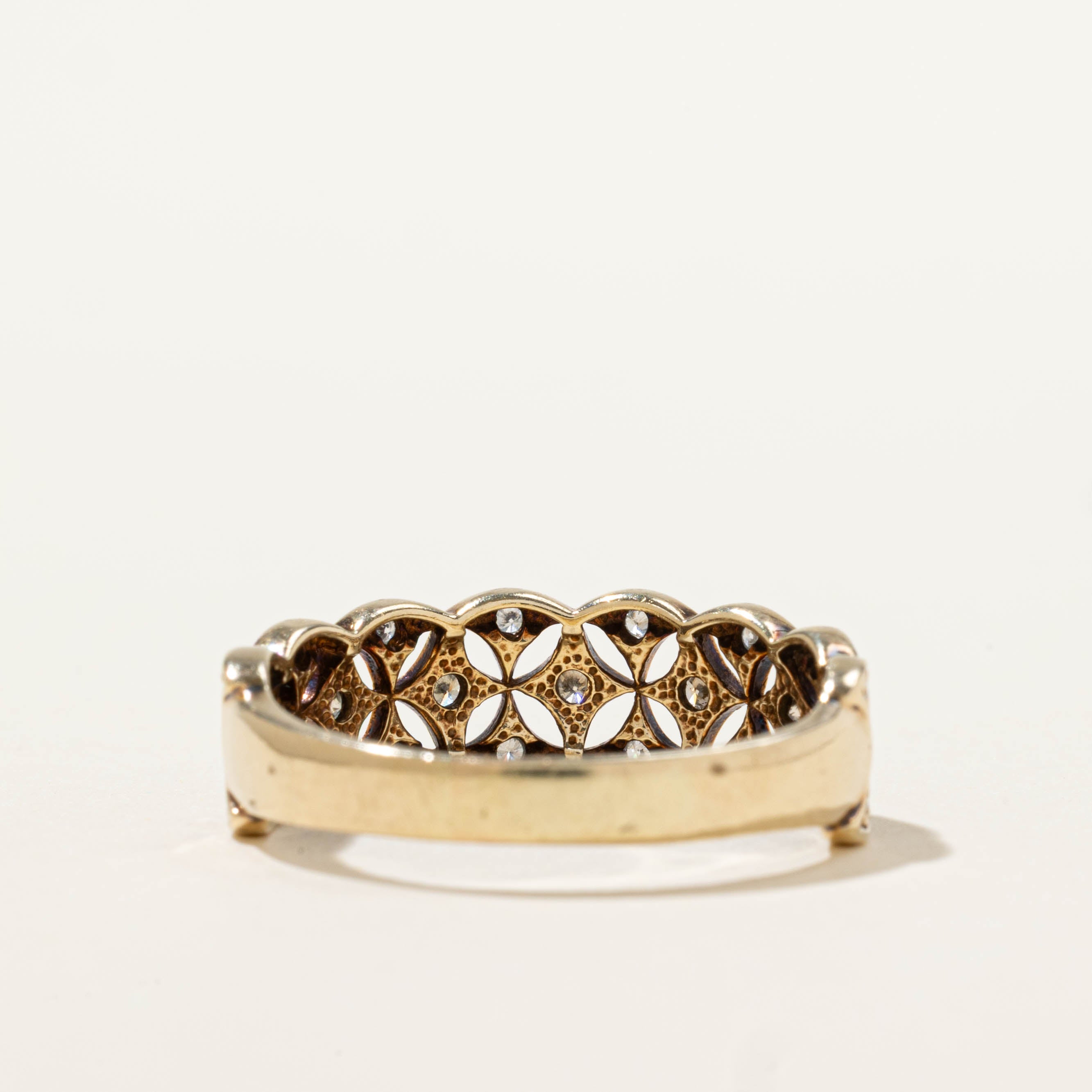 10k Diamond Geometric Openwork Ring | SZ 8.25