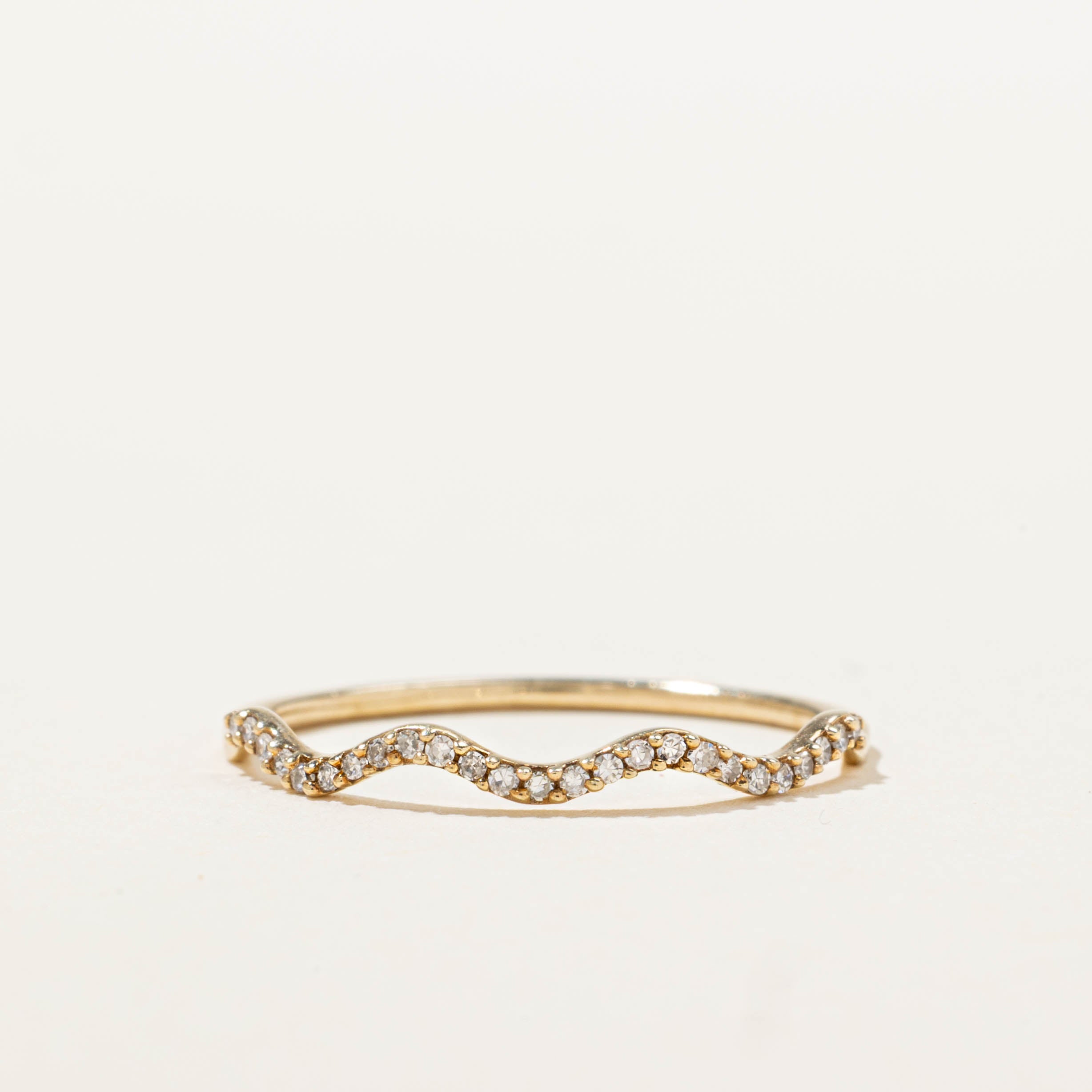 10k Semi Eternity Diamond Wave Band | SZ 7