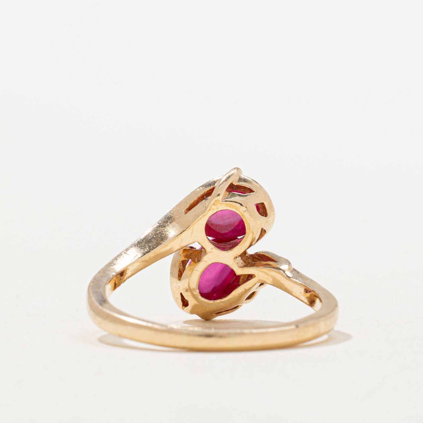 Two Stone Synthetic Ruby Ring | 2.26ctw | SZ 8.5