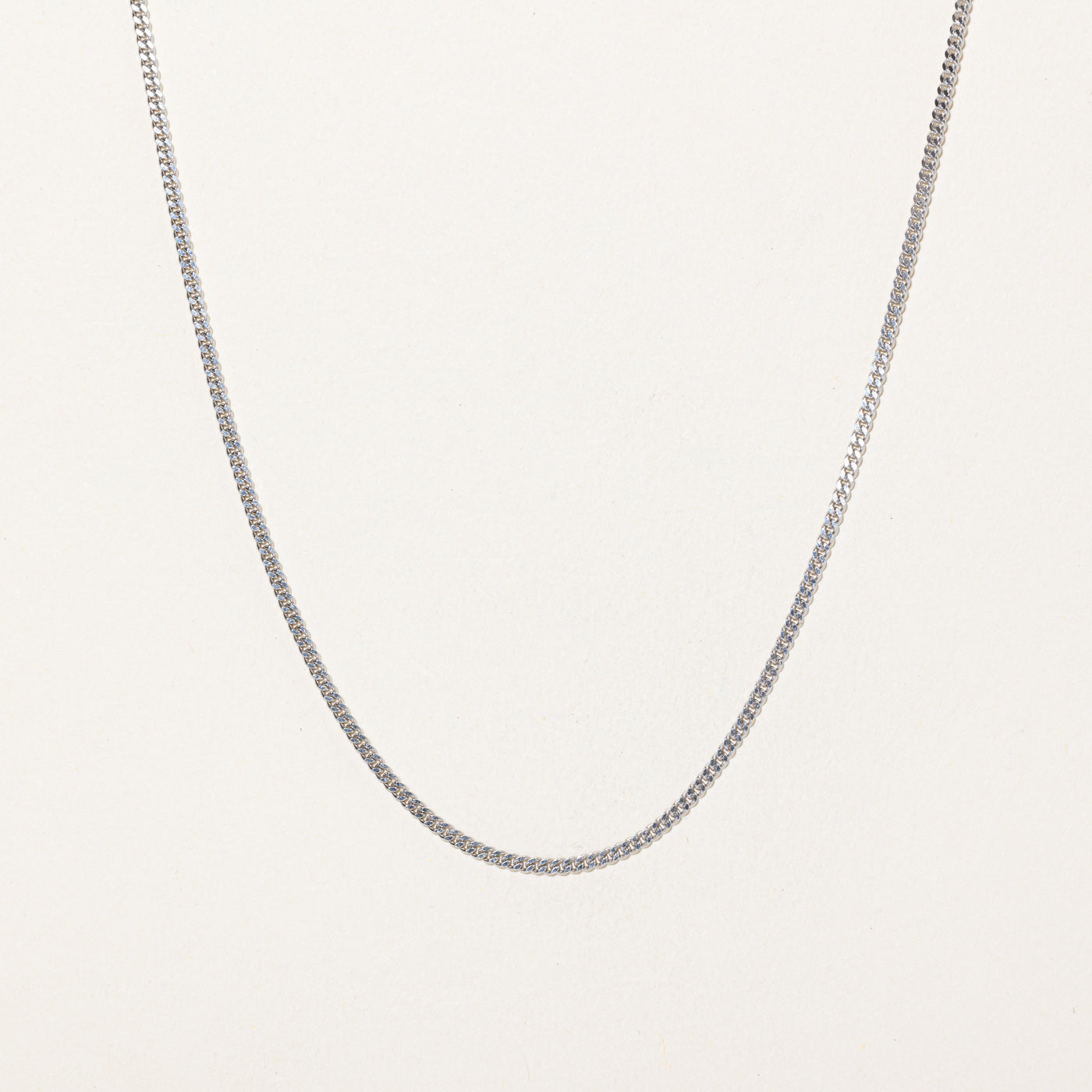 10K White Gold Curb Link Chain | 19.5"
