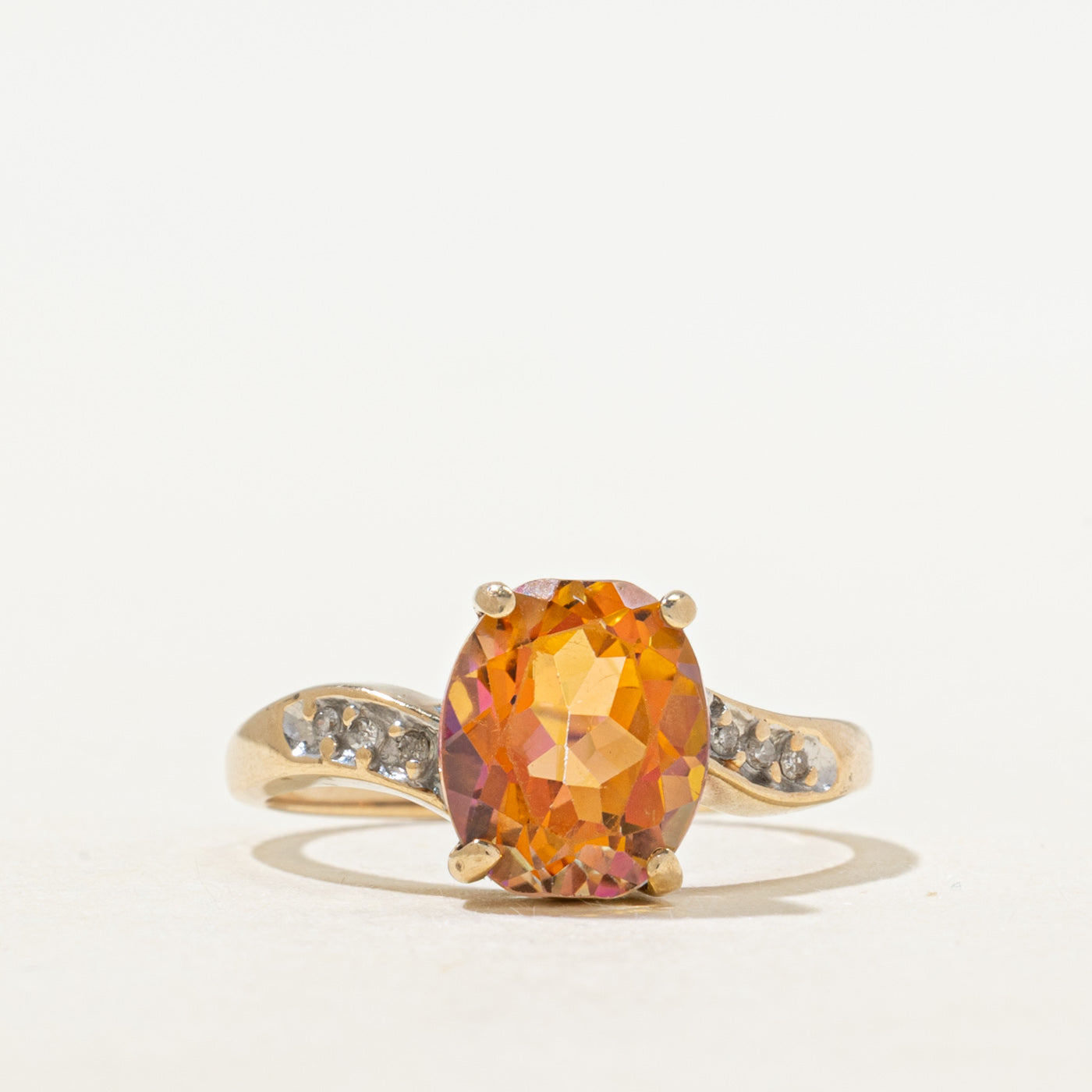 Mystic Topaz & Diamond Bypass Ring | 3.04ct, 0.03ctw | SZ 6.75