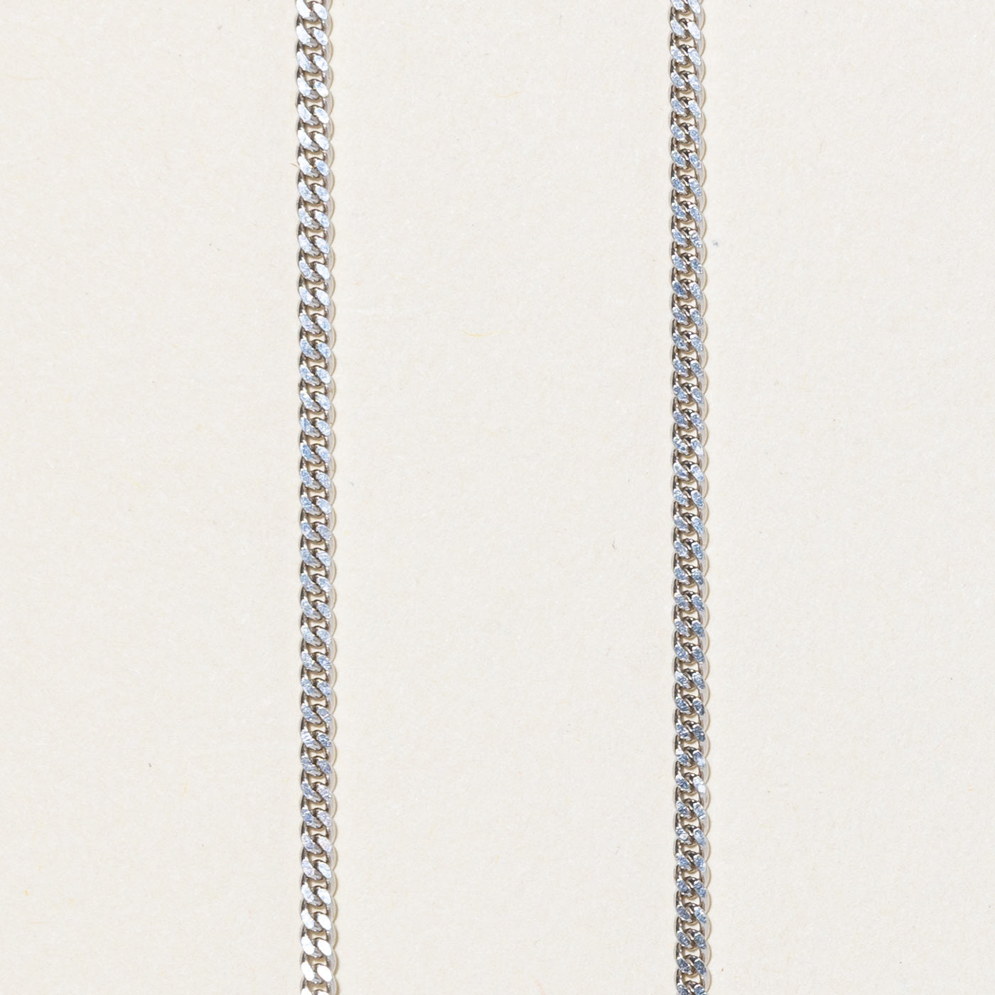 10K White Gold Curb Link Chain | 19.5"