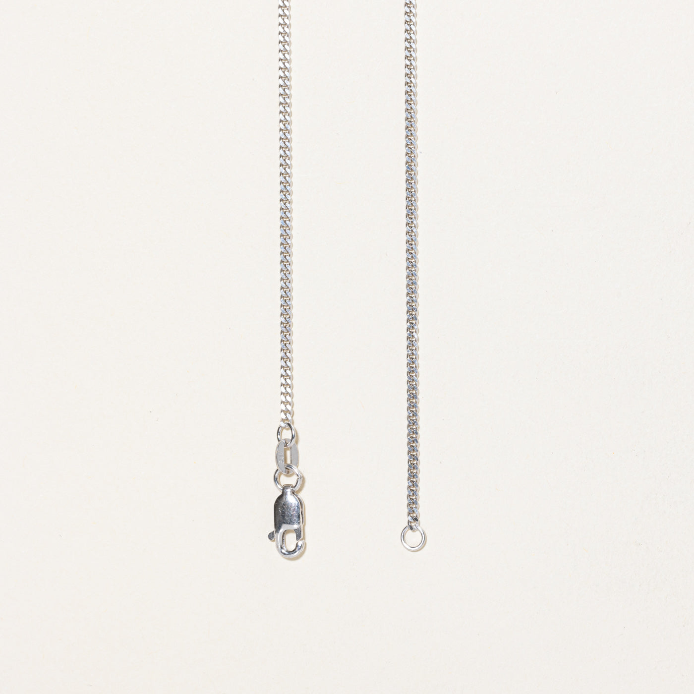 10K White Gold Curb Link Chain | 19.5"