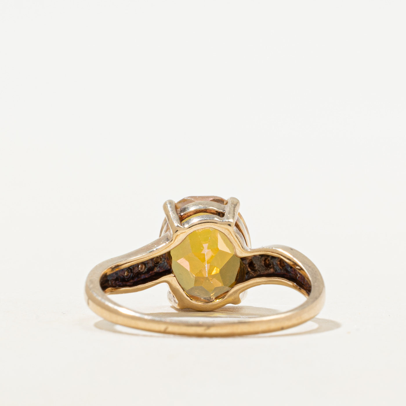 Mystic Topaz & Diamond Bypass Ring | 3.04ct, 0.03ctw | SZ 6.75