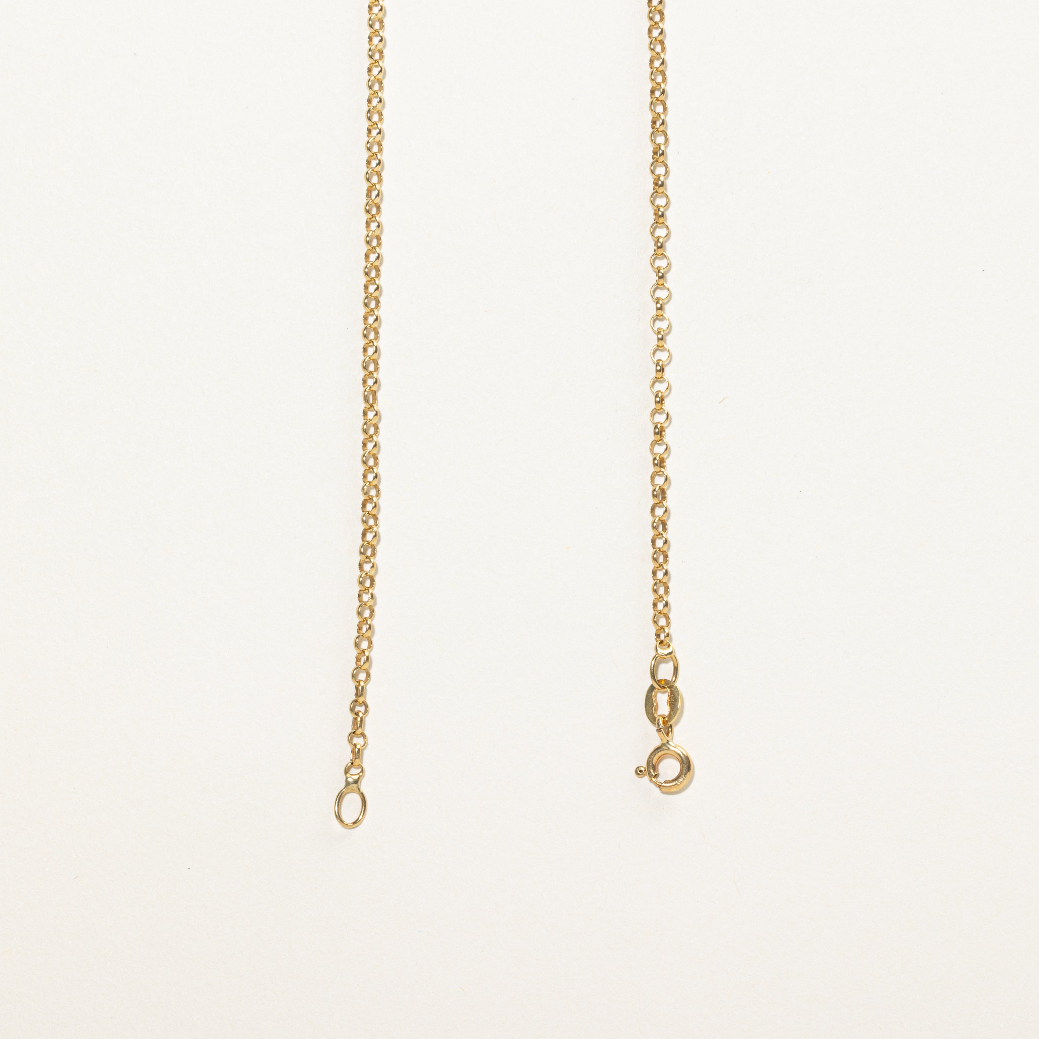 18k Yellow Gold Bezel Diamond Pendant Necklace | 0.38ct | 18"