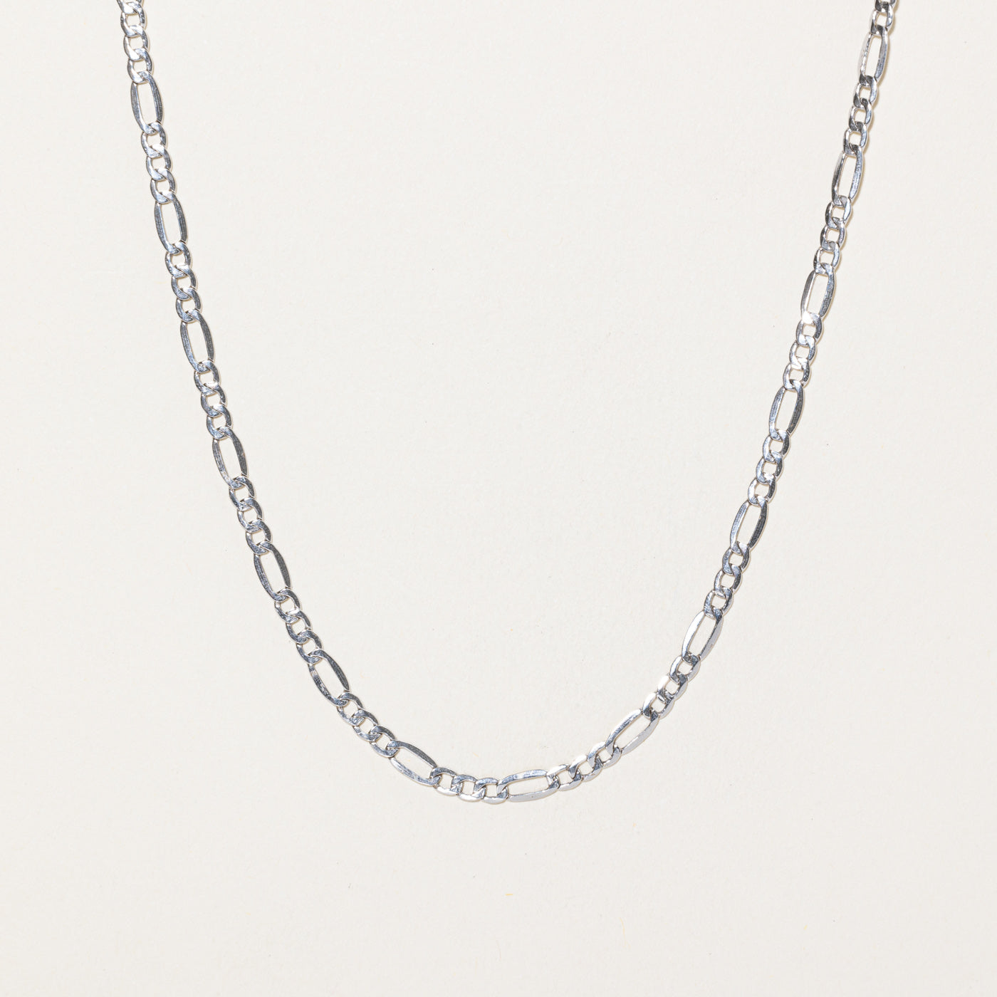 18K White Gold Figaro Chain | 19.5"