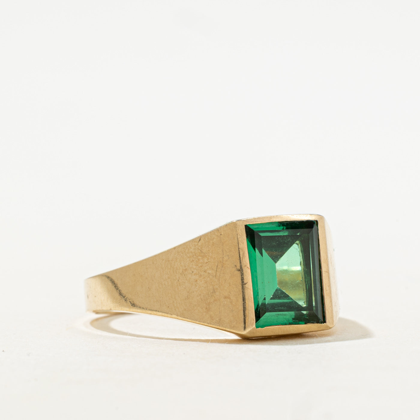 Bezel Set Synthetic Spinel Ring | 3.12ct | SZ 13