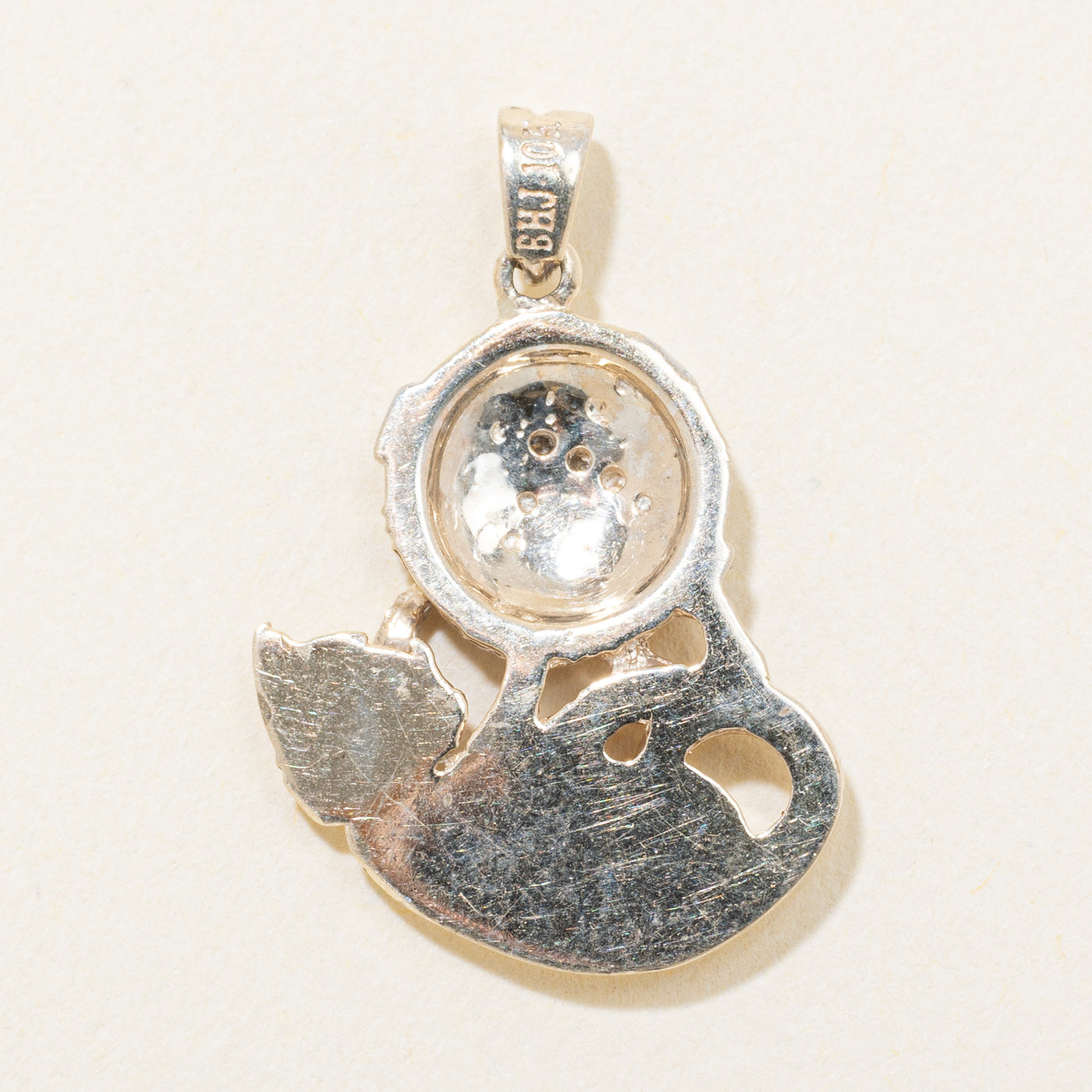 10k Diamond Cat & Yarn Pendant