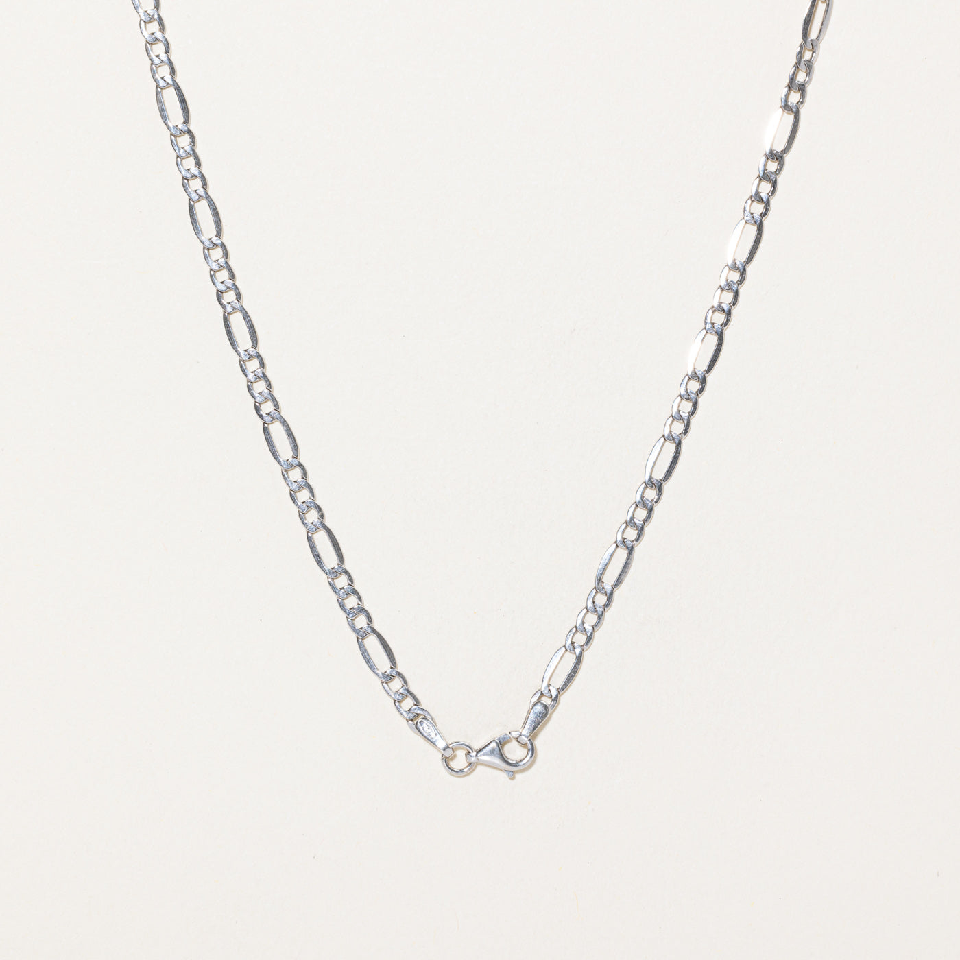18K White Gold Figaro Chain | 19.5"