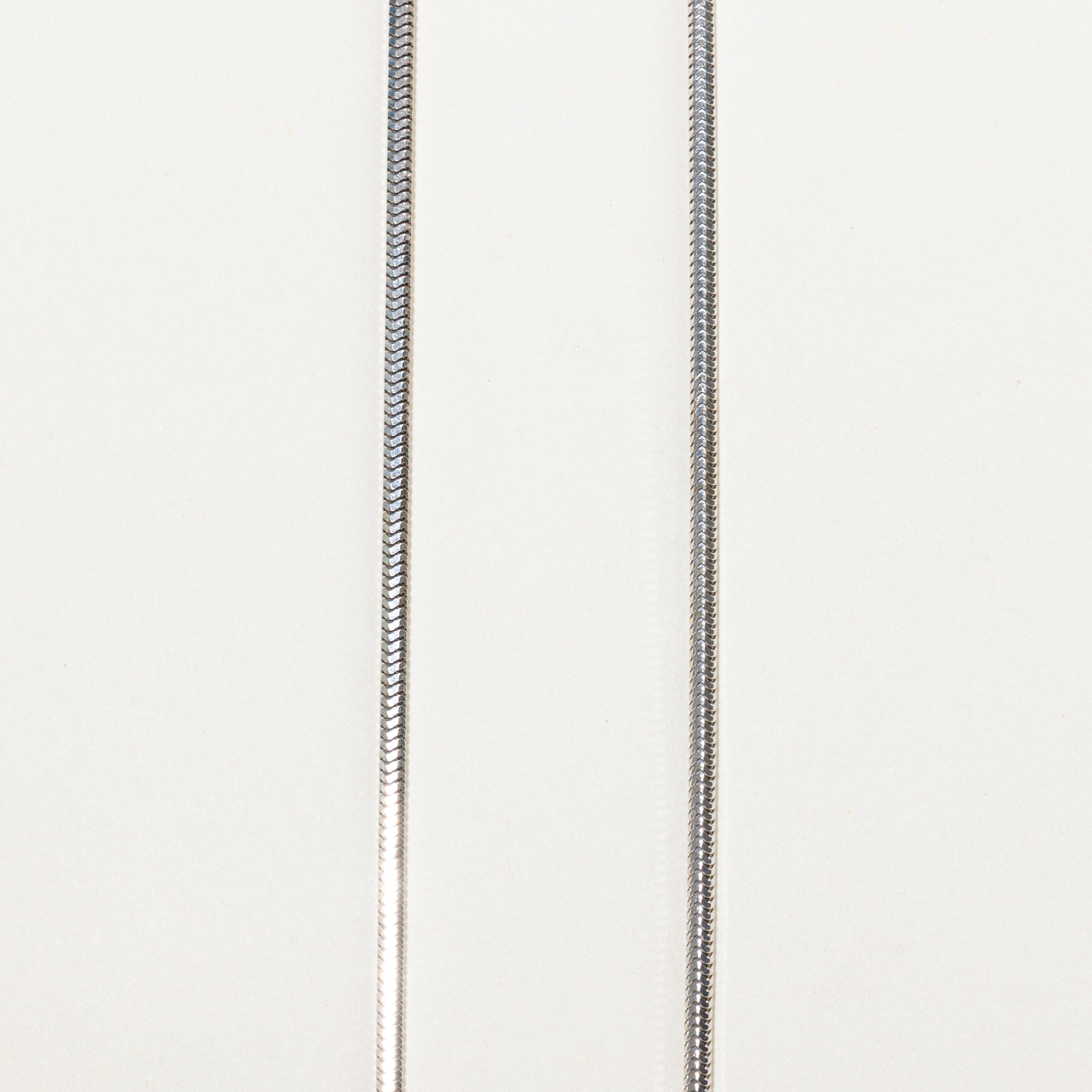 White Gold Diamond Snake Chain Lariat Necklace | 0.31ctw | 20"