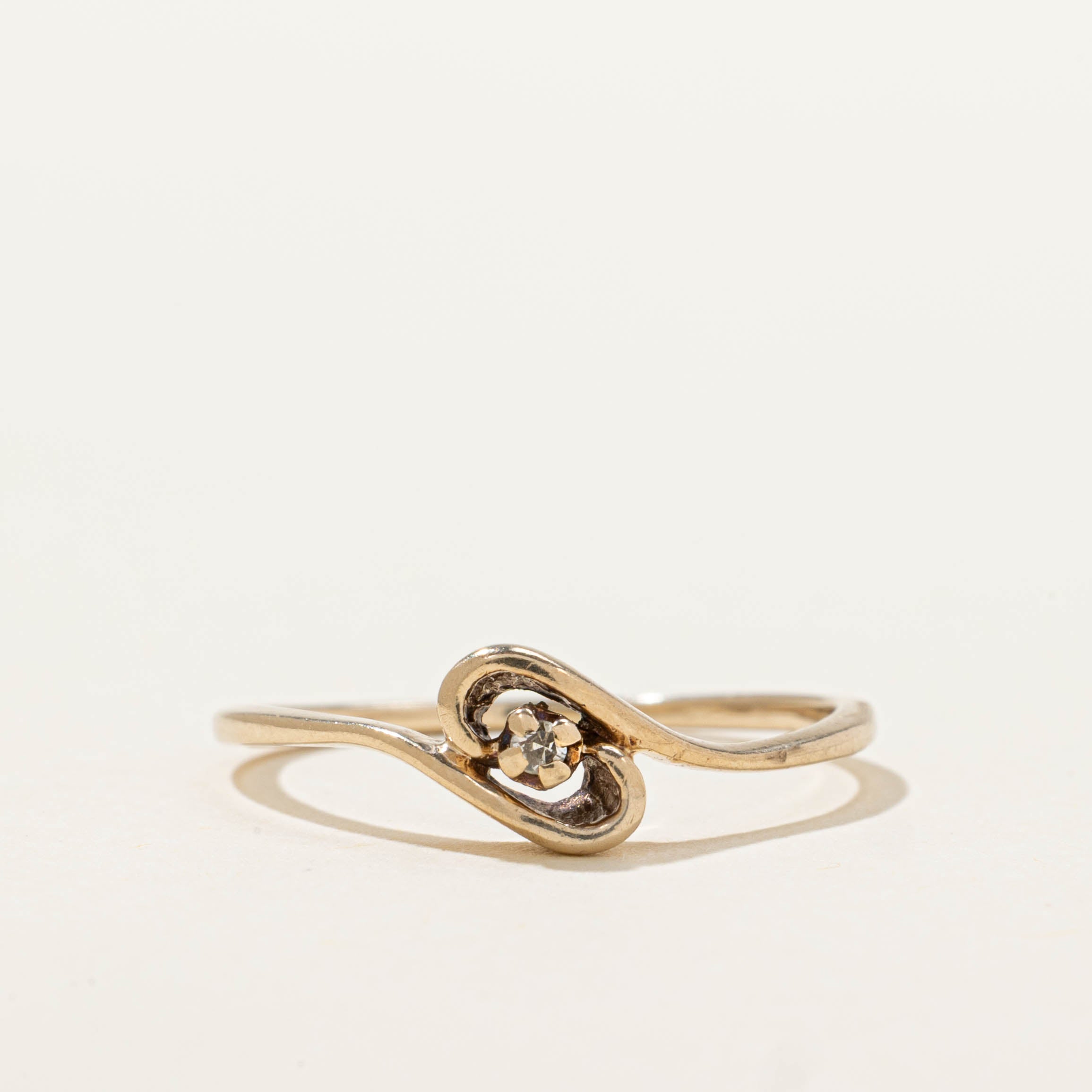 10k Single Diamond Bypass Ring | SZ 5