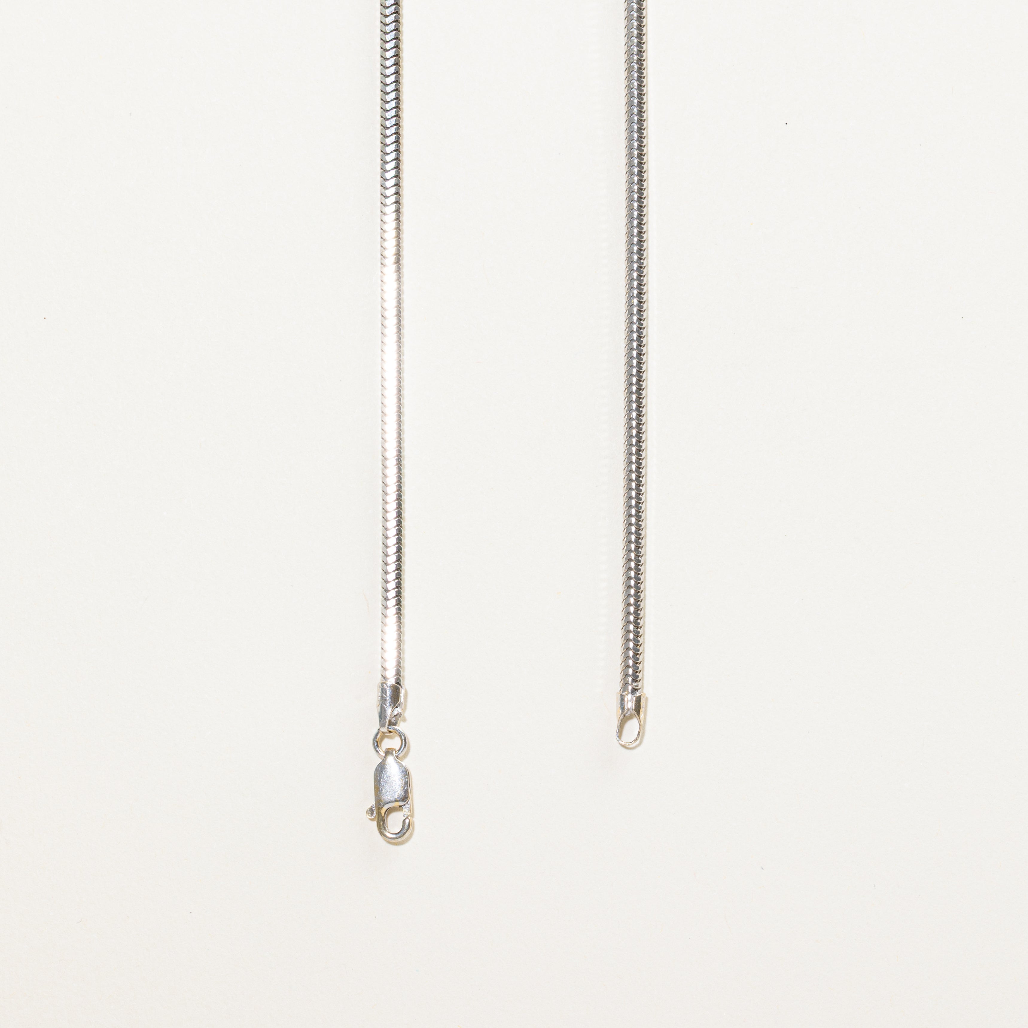 White Gold Diamond Snake Chain Lariat Necklace | 0.31ctw | 20"