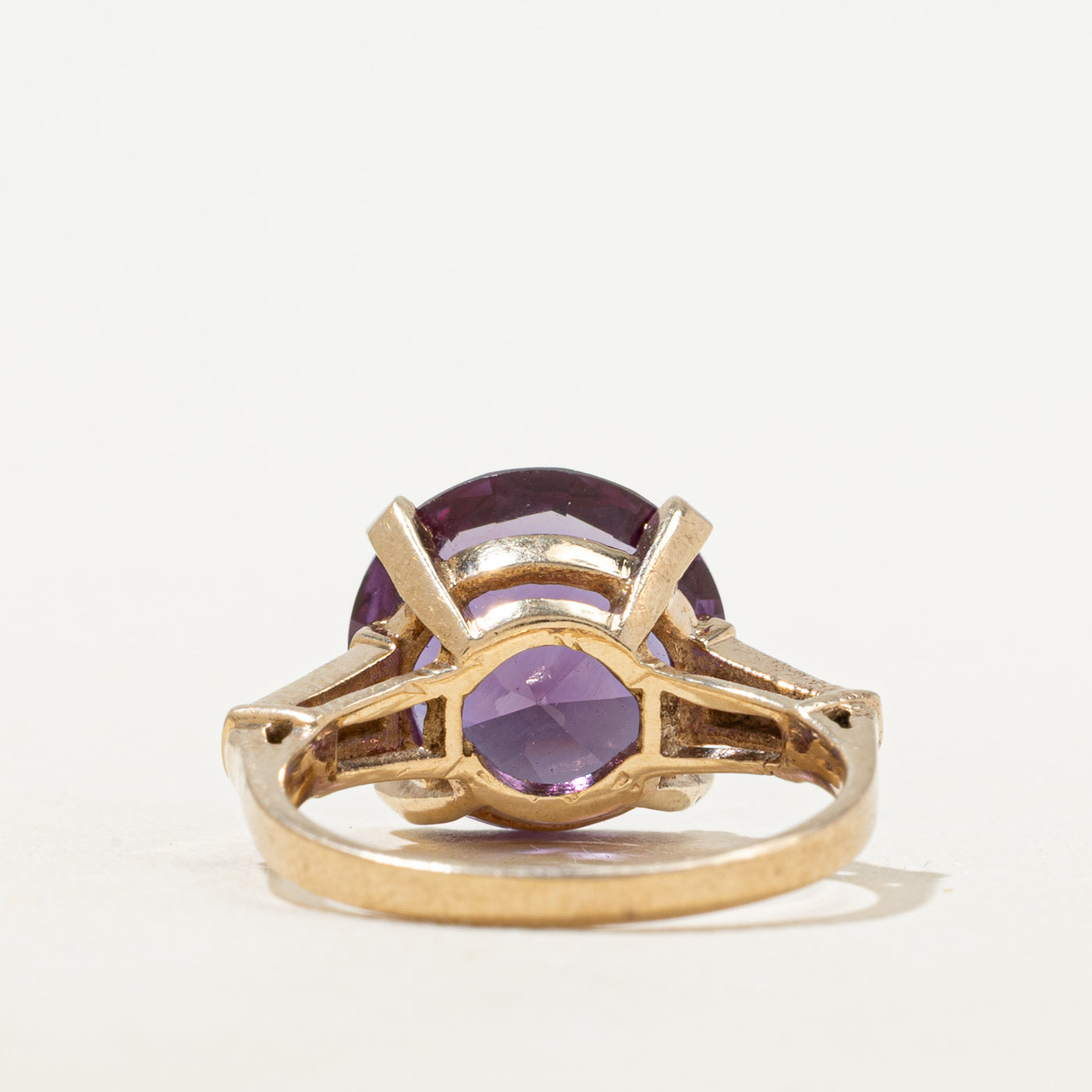 Basket Set Synthetic Purple Sapphire Cocktail Ring | 6.98ct | SZ 6.5
