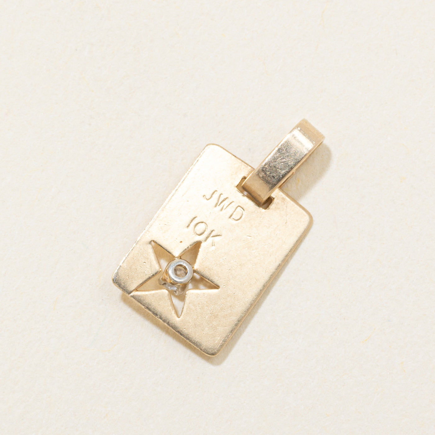 10k Yellow Gold Star Tag Charm