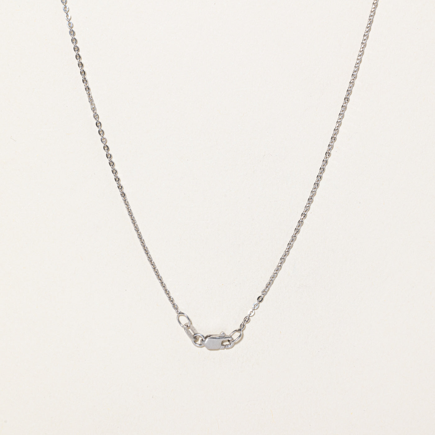 18K White Gold Cable Link Chain | 16"