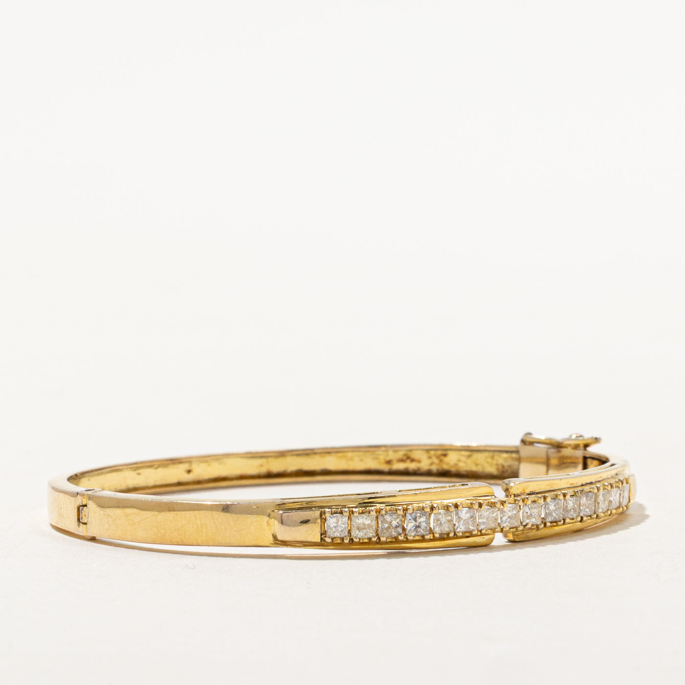 Princess Cut Diamond Bangle | 0.82ctw | 7"