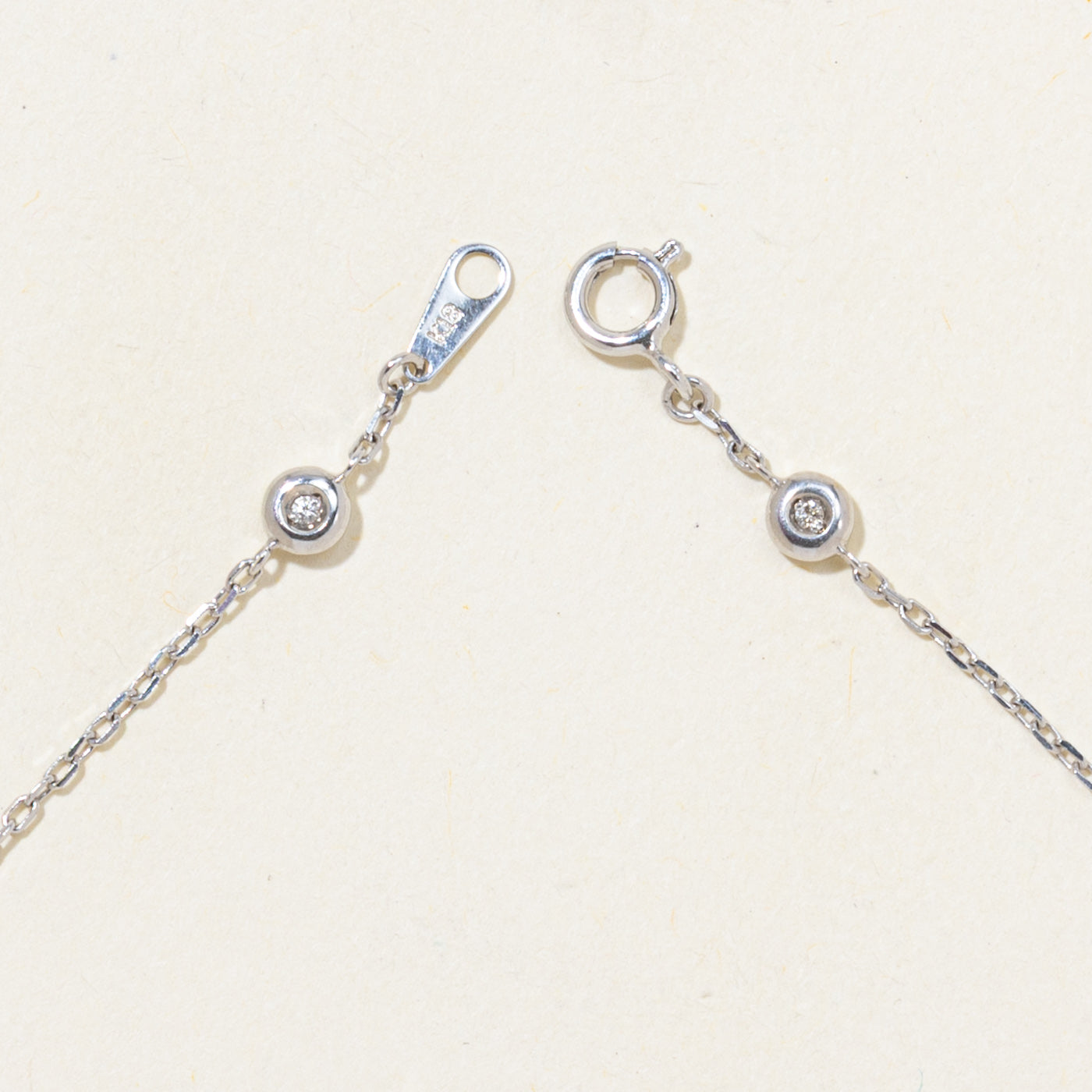 18k Bezel Set Diamond Satellite Chain Bracelet | 0.05ctw | 6.5"