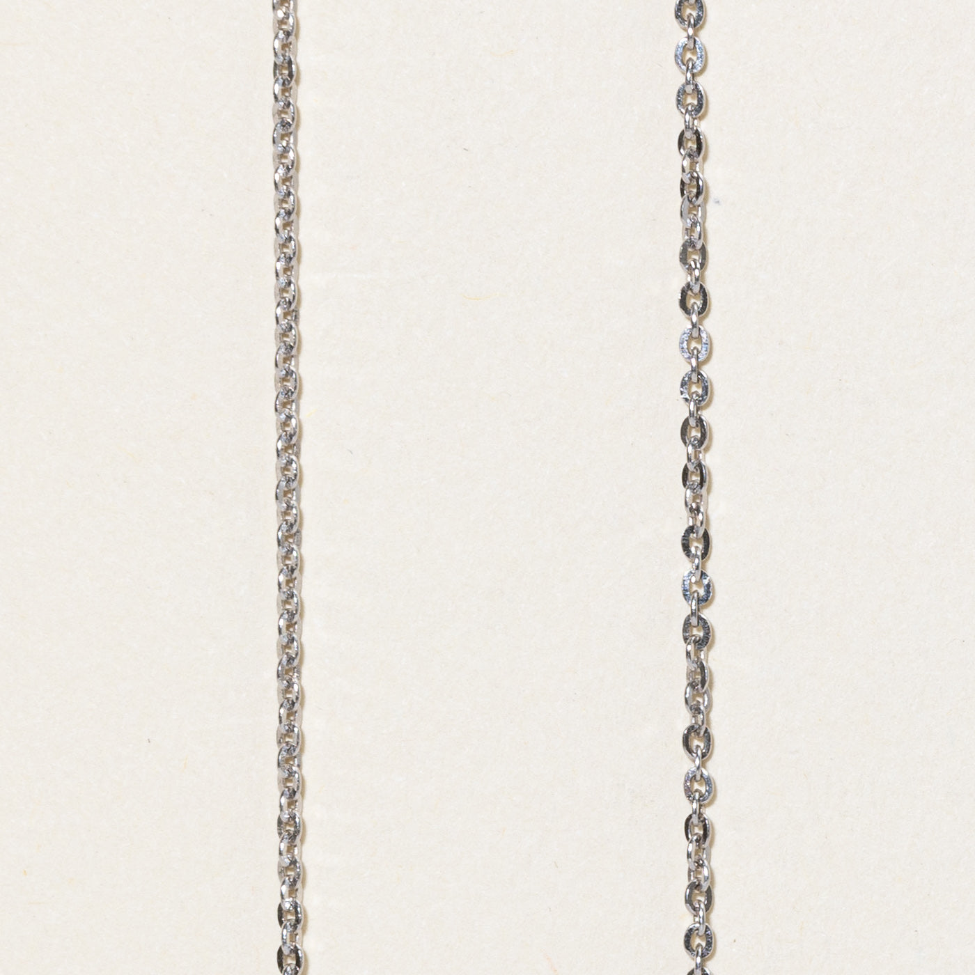 18K White Gold Cable Link Chain | 16"