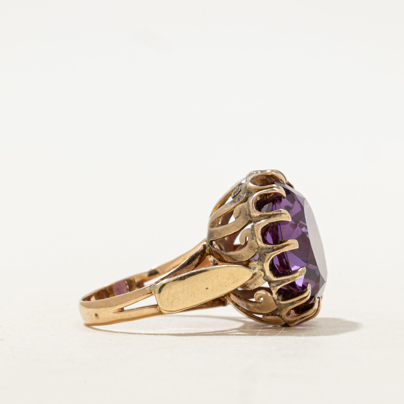Synthetic Purple Sapphire Cocktail Ring | 10.47ct | SZ 5