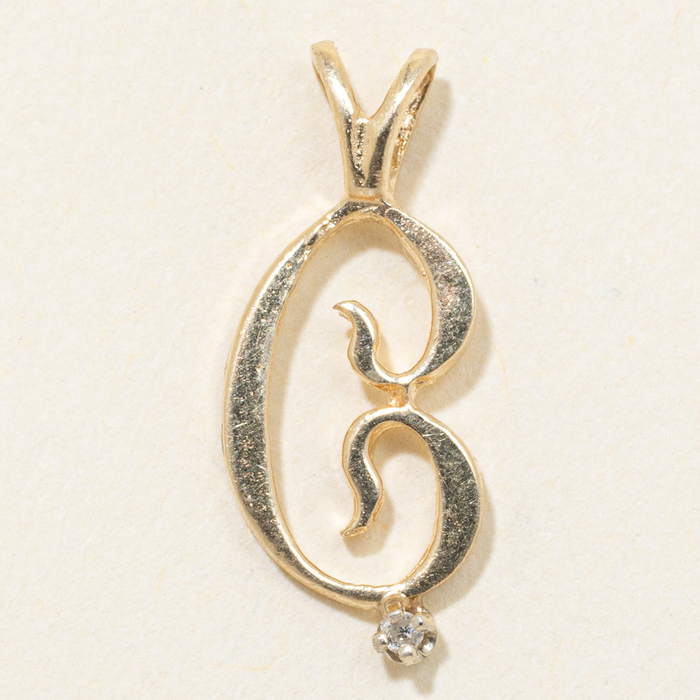 14k Yellow Gold Diamond "C" Initial Pendant