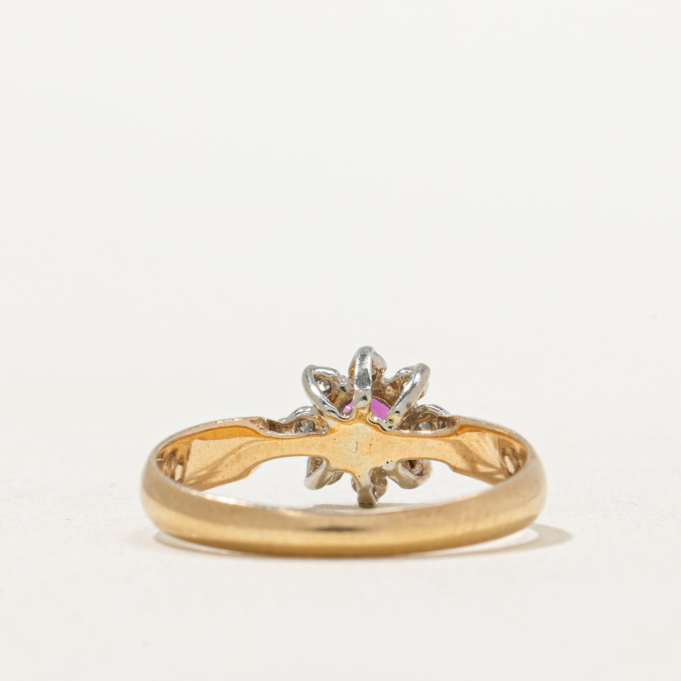 Ruby & Diamond Petal Ring | 0.25ct, 0.08ctw | SZ 6.25