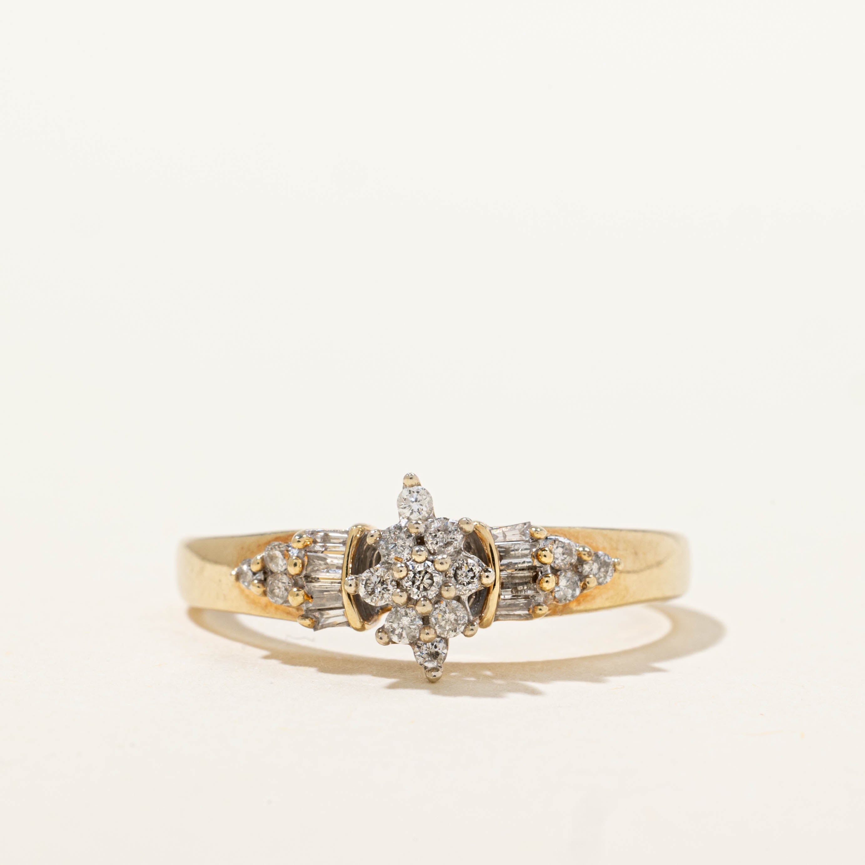 10k Diamond Petal Cluster Ring | SZ 8.25