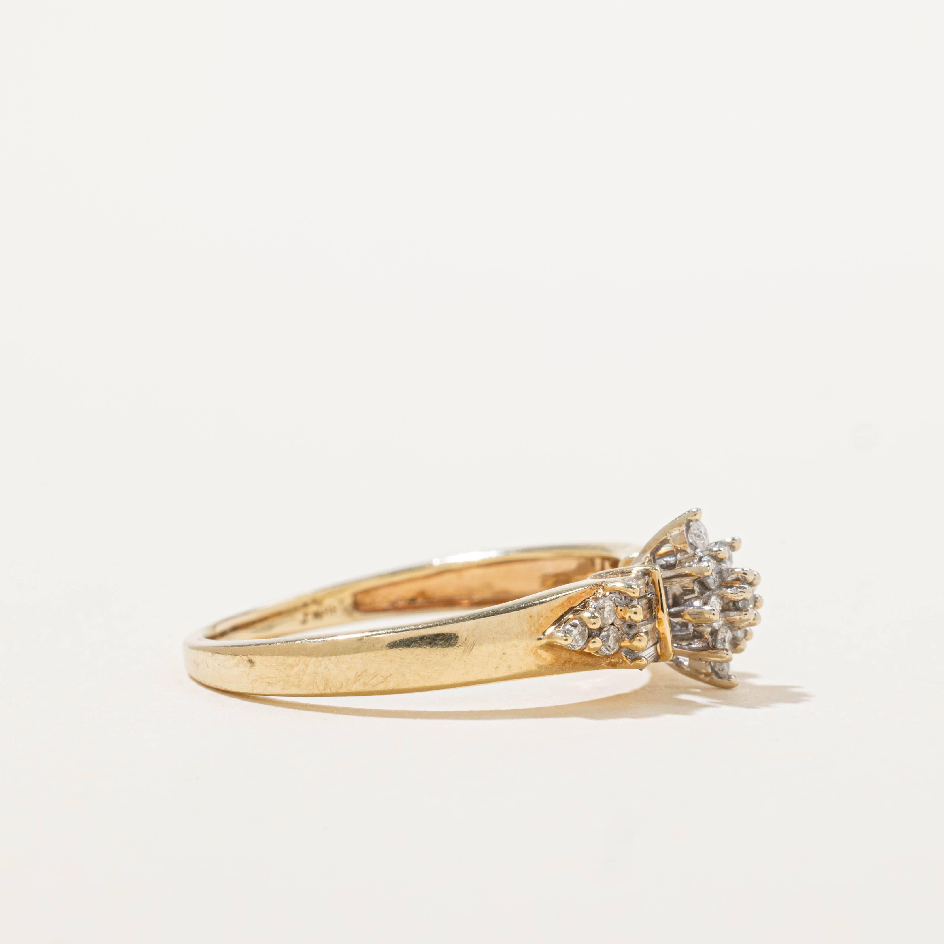 10k Diamond Petal Cluster Ring | SZ 8.25