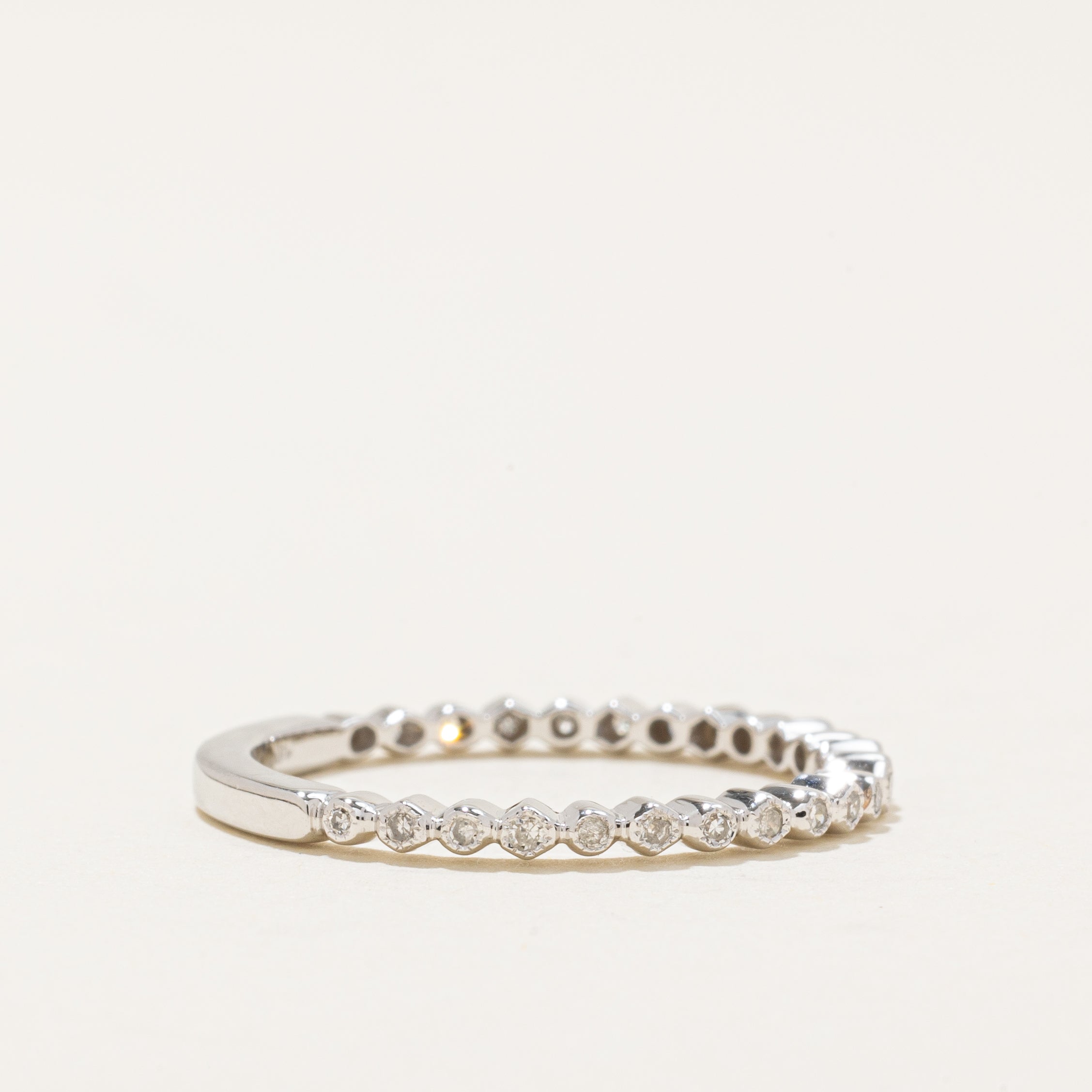 '100 Ways' Art Deco Inspired Semi Eternity Diamond Band | 0.10ctw | SZ 6.75