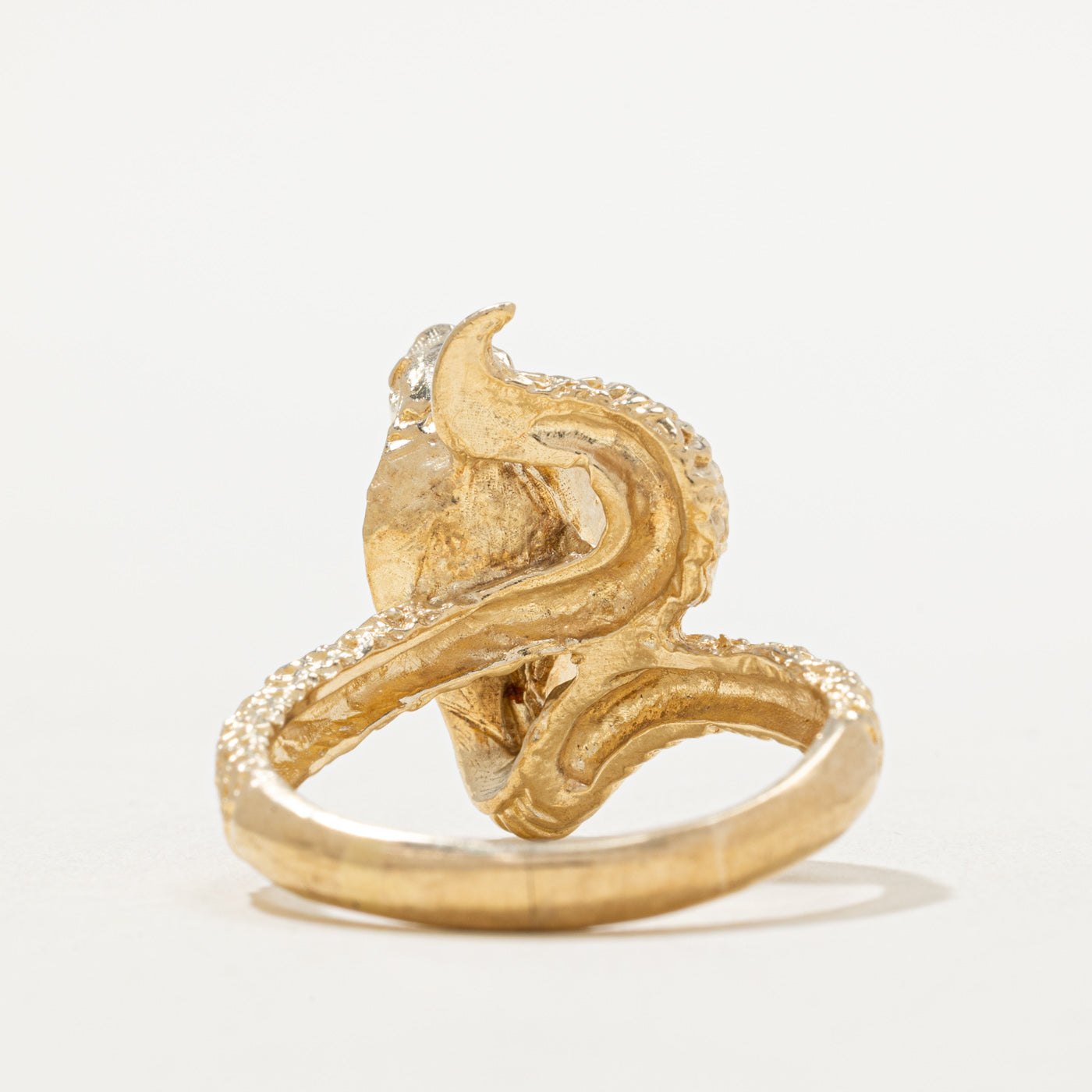 Red Glass Snake Ring | 0.03ct | SZ 12
