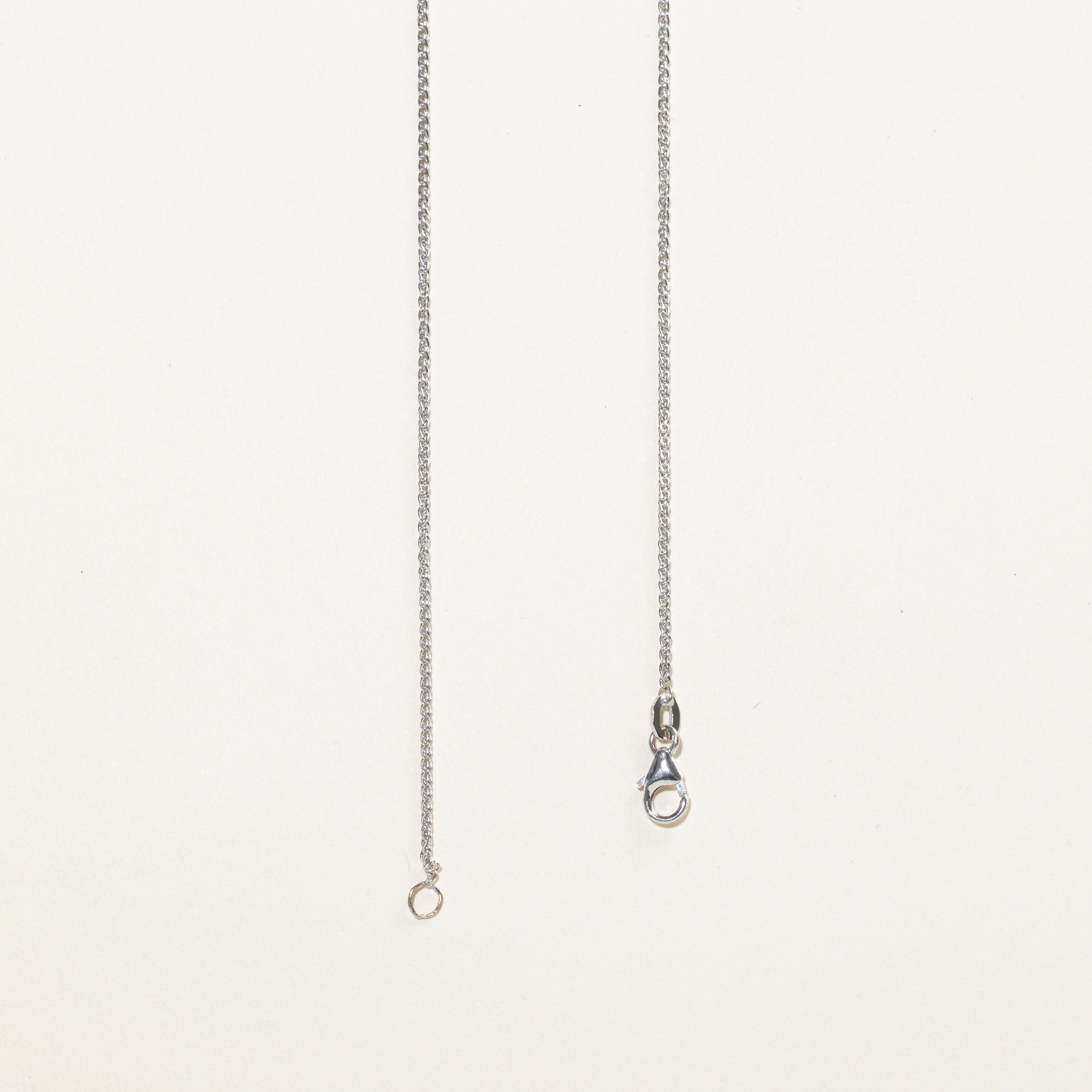 18k White Gold Bezel Set Diamond Pendant Necklace | 0.10ct | 16"