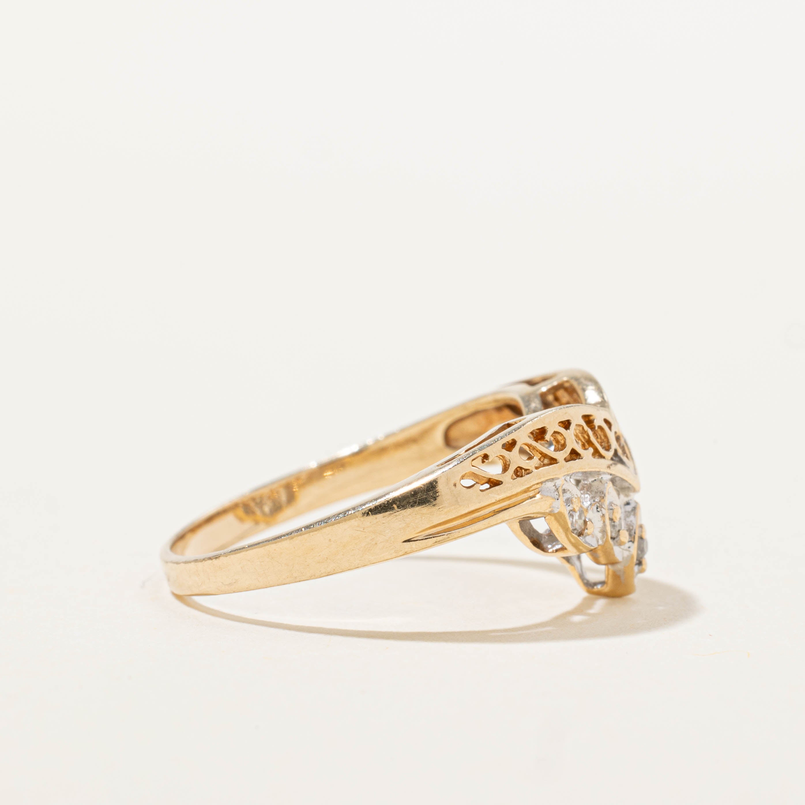 10k Diamond Openwork Chevron Ring | SZ 5.25