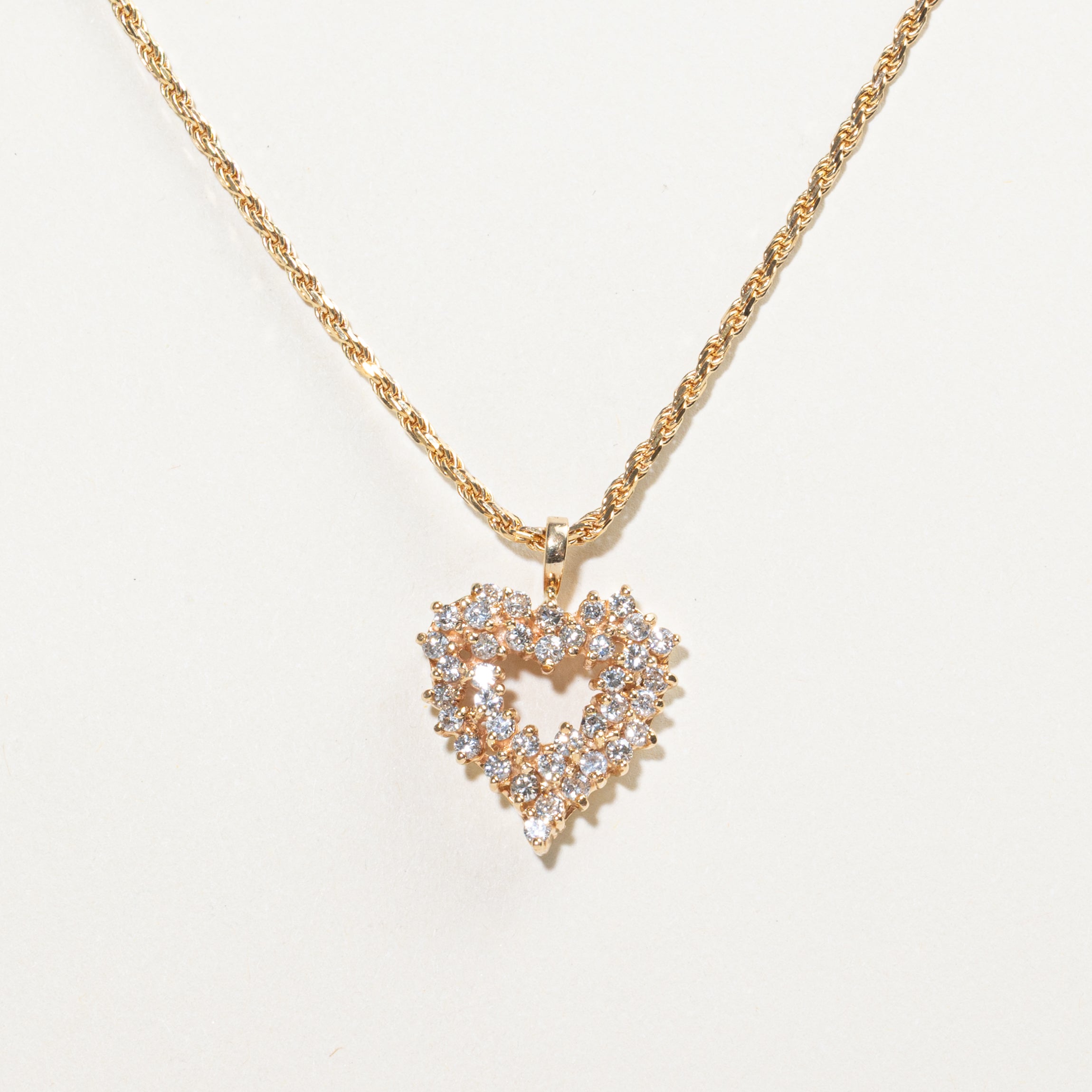 Diamond Heart Cluster Pendant Necklace | 1.05ct | 17"