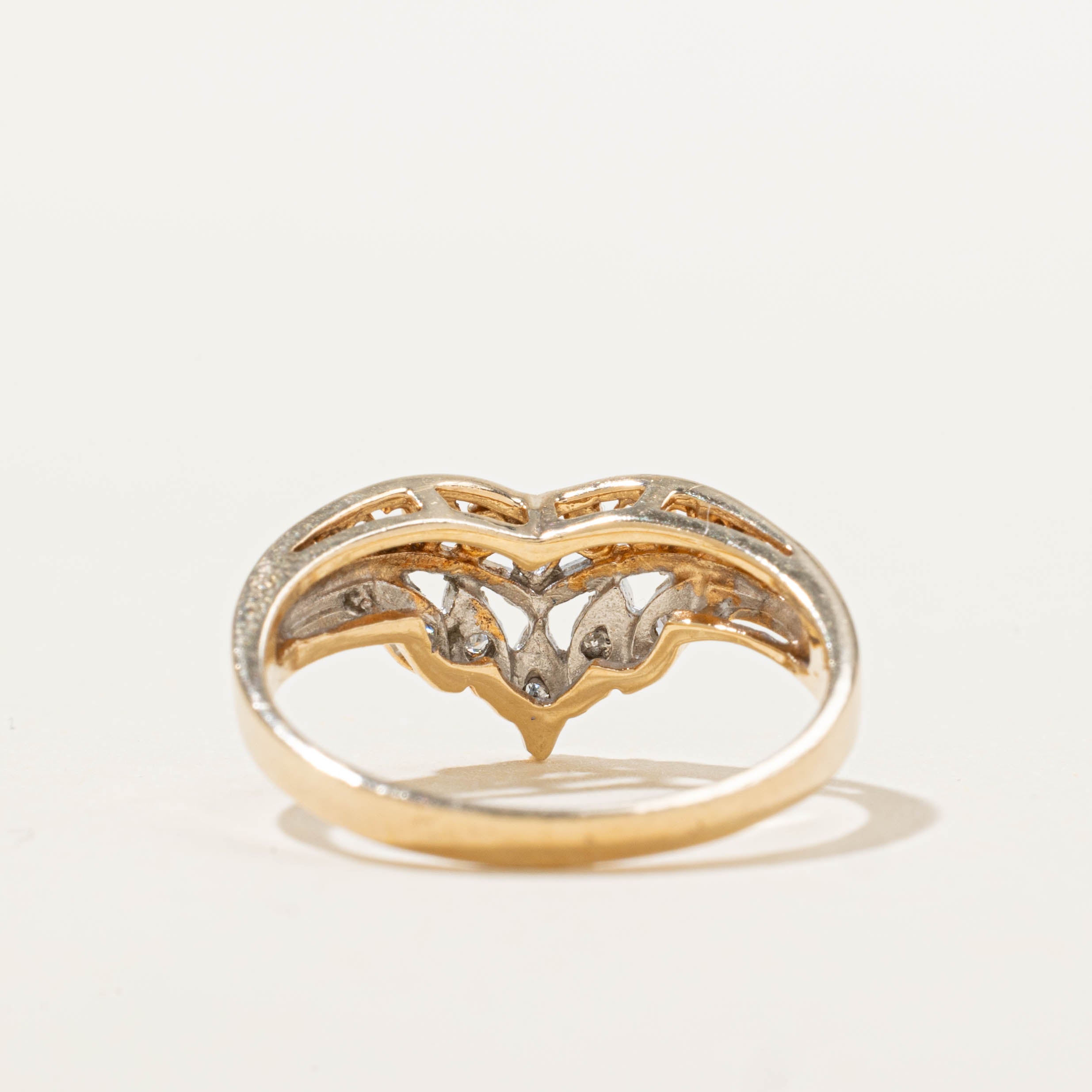 10k Diamond Openwork Chevron Ring | SZ 5.25