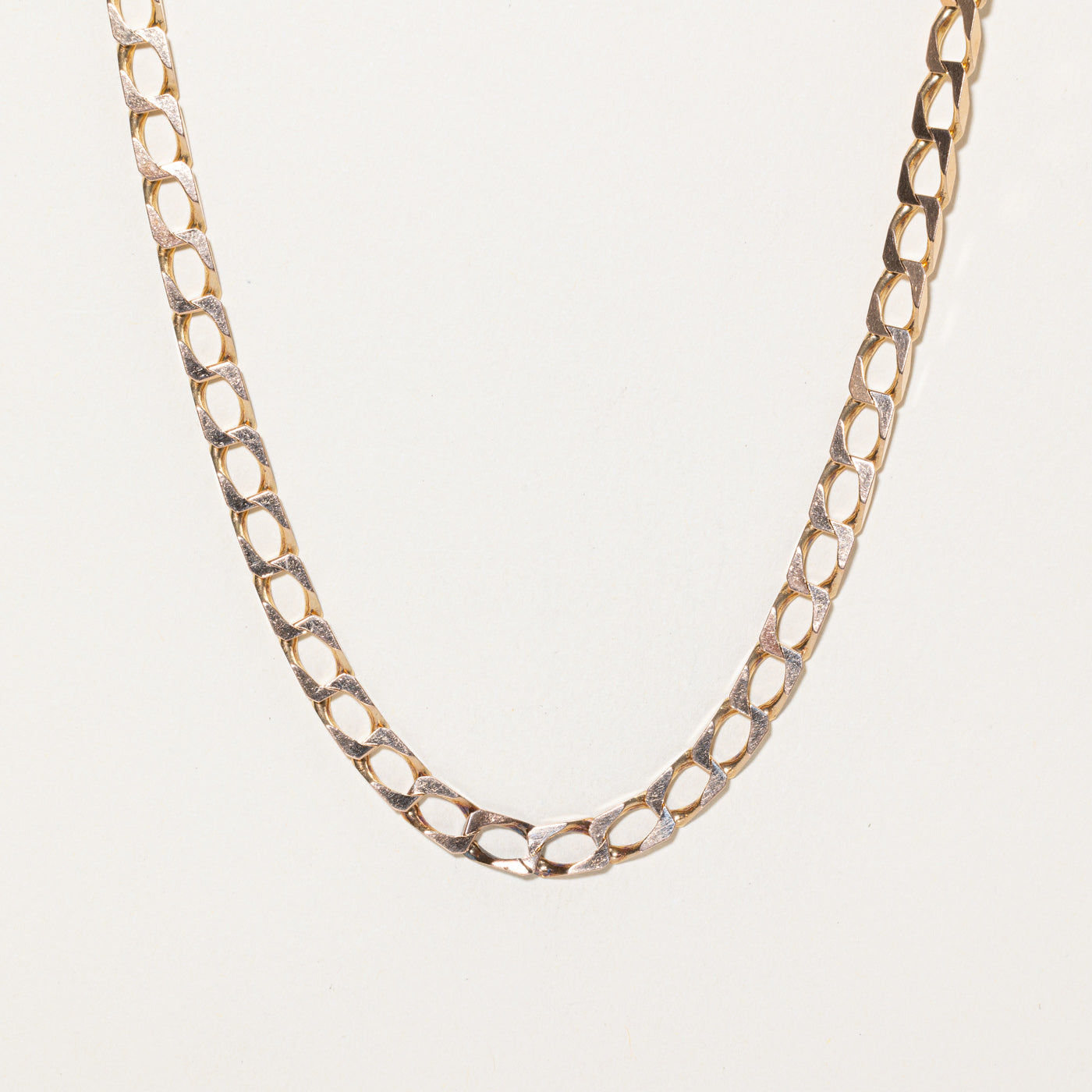 Italian 9K Rose Gold Soft-Squared Curb Link Chain | 19.5"