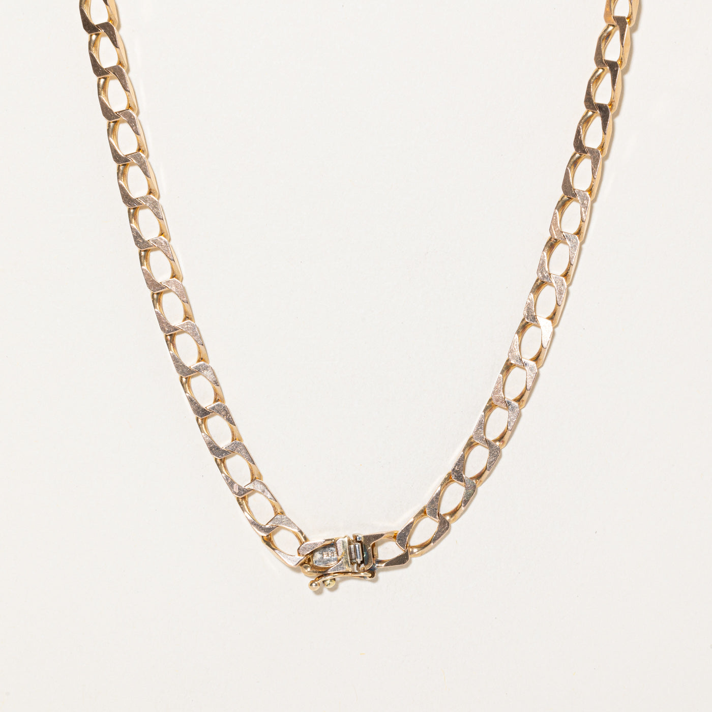Italian 9K Rose Gold Soft-Squared Curb Link Chain | 19.5"