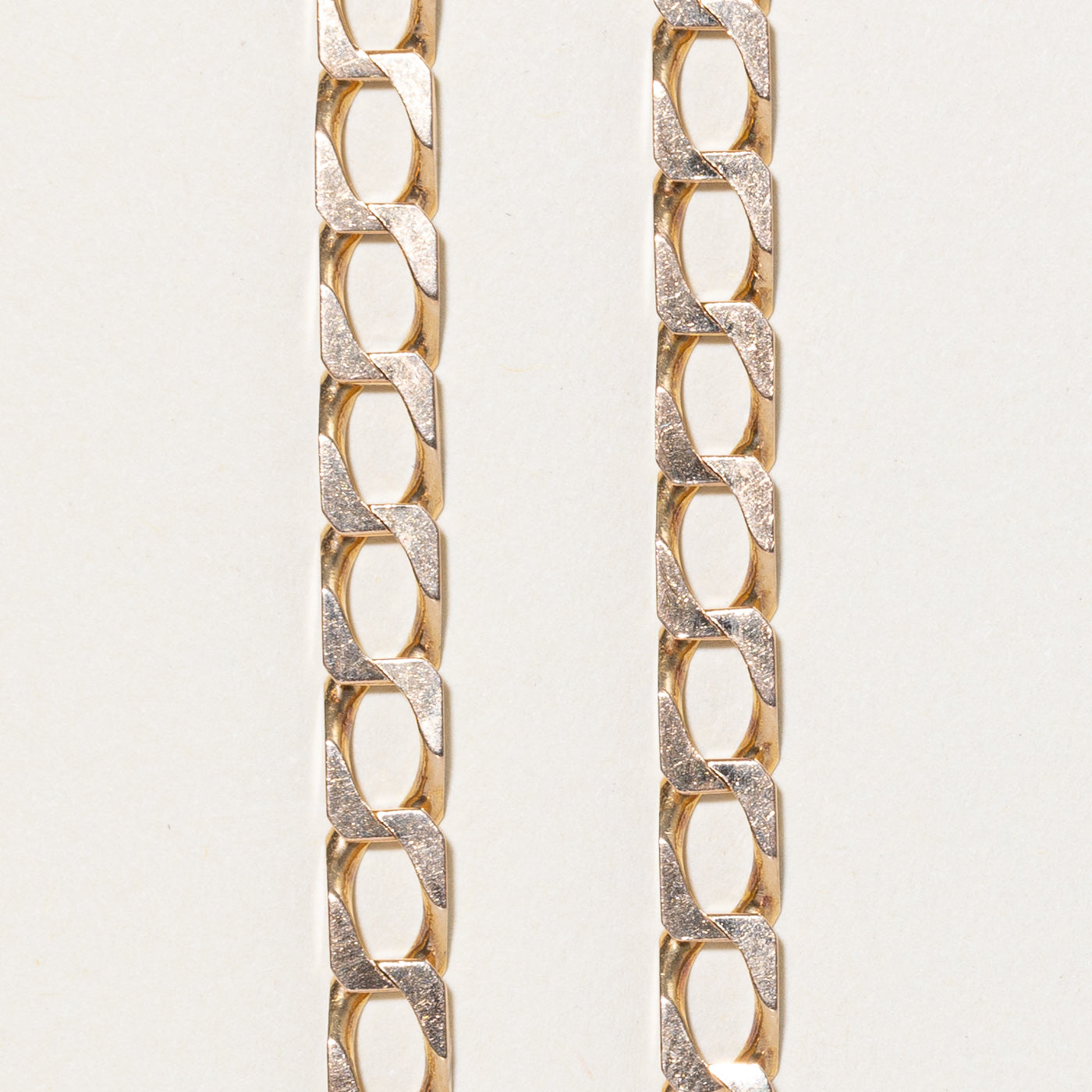 Italian 9K Rose Gold Soft-Squared Curb Link Chain | 19.5"