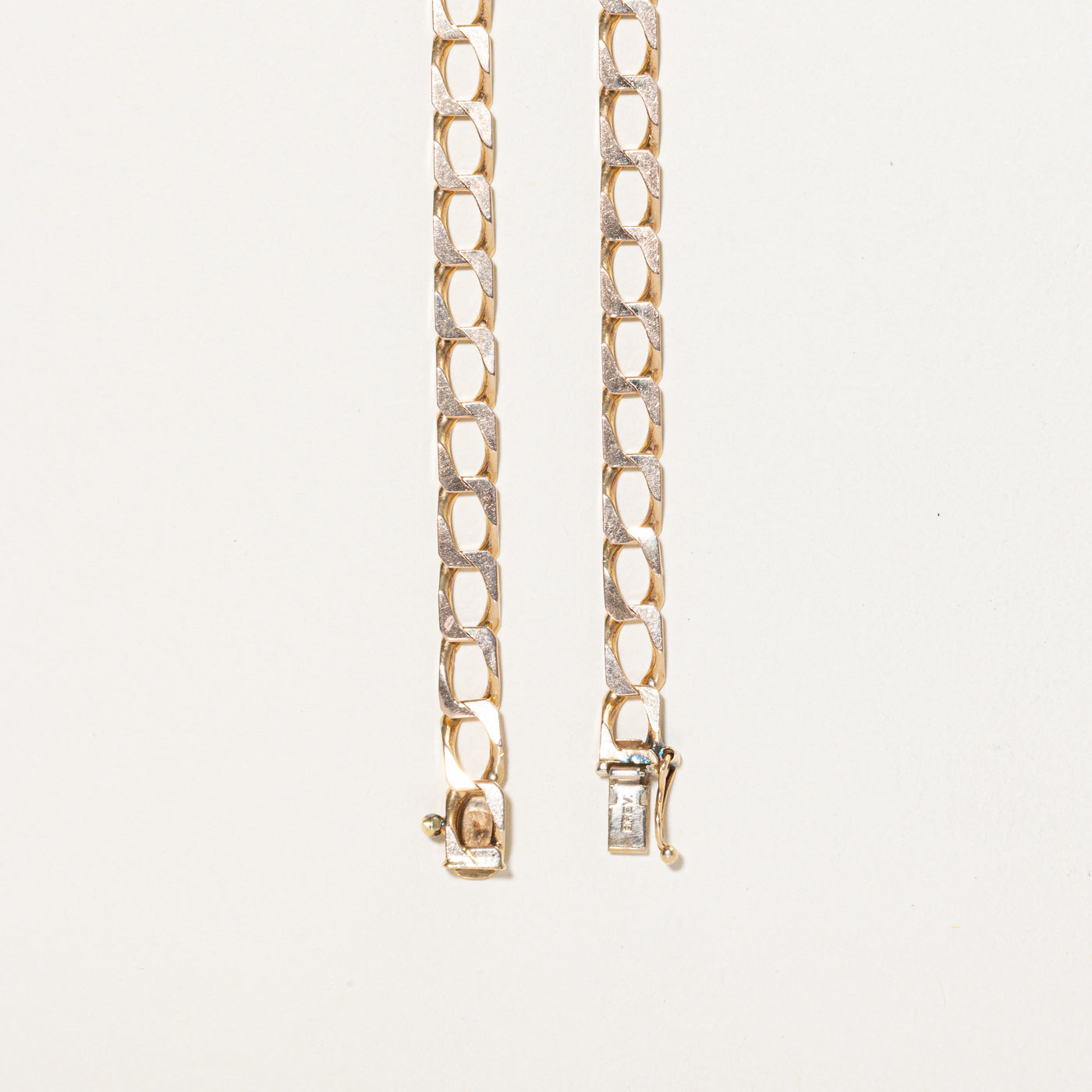 Italian 9K Rose Gold Soft-Squared Curb Link Chain | 19.5"