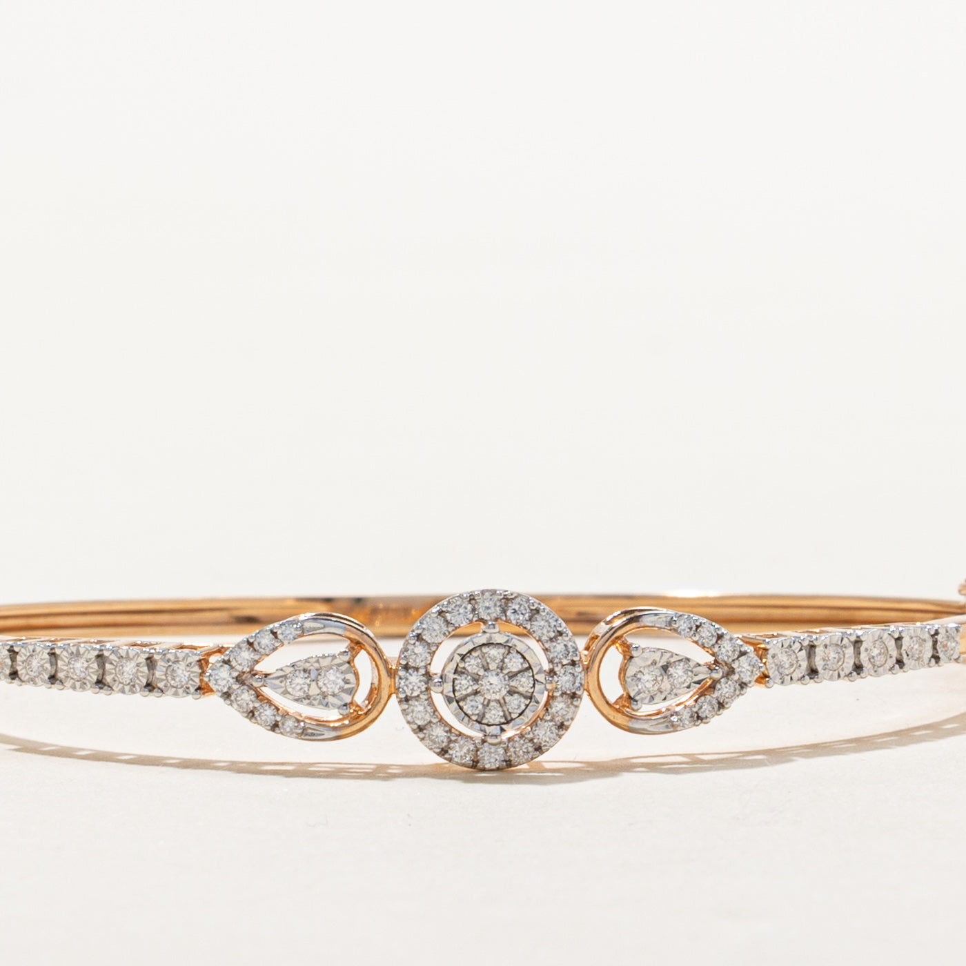 18k Diamond Cluster Openwork Bangle | 0.41ctw | 7"