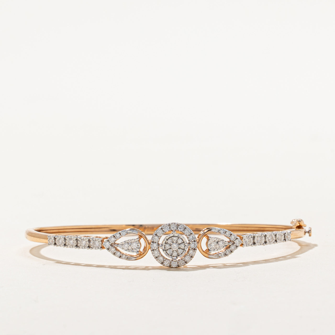 18k Diamond Cluster Openwork Bangle | 0.41ctw | 7"