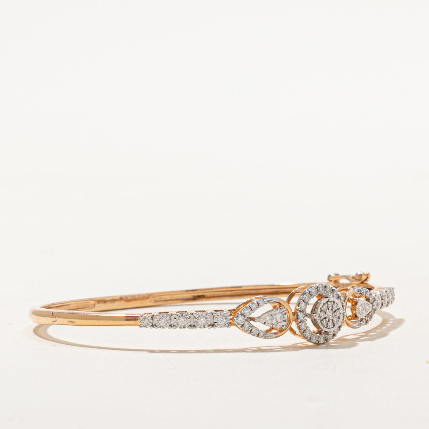18k Diamond Cluster Openwork Bangle | 0.41ctw | 7"