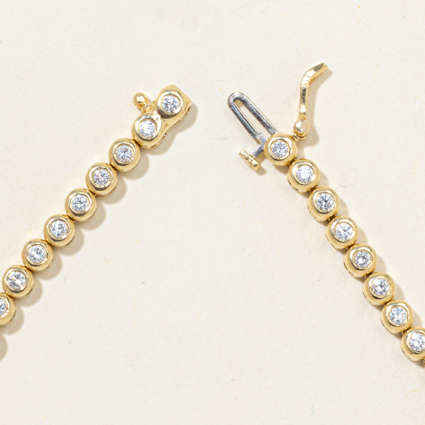 18k Bezel Set Diamond Tennis Bracelet | 1.84ctw | 7"