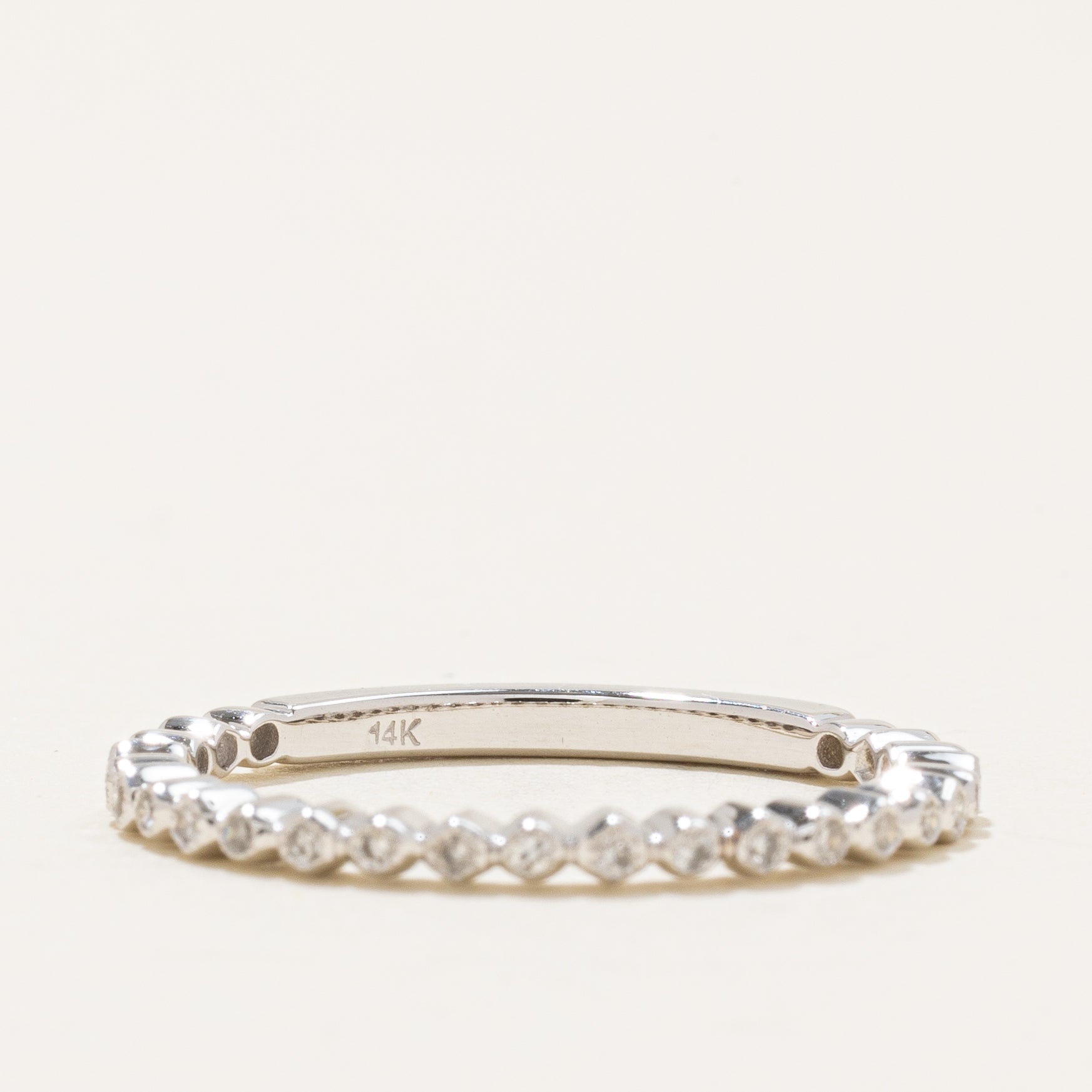 '100 Ways' Art Deco Inspired Semi Eternity Diamond Band | 0.10ctw | SZ 6.75