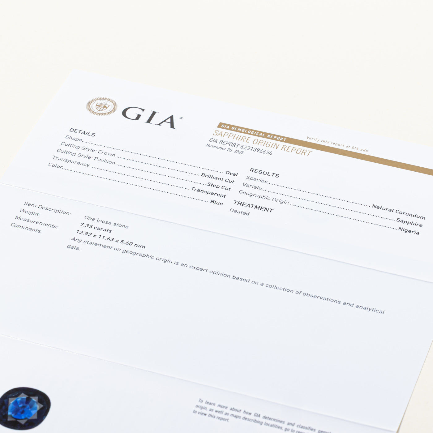 GIA Sapphire & Diamond Halo Ring | GIA 7.33ct | 1.00ctw | SZ 6 |