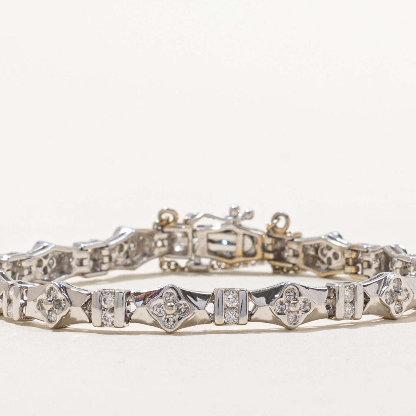 18k Diamond Cluster Tennis Bracelet | 1.56ctw | 7.25"