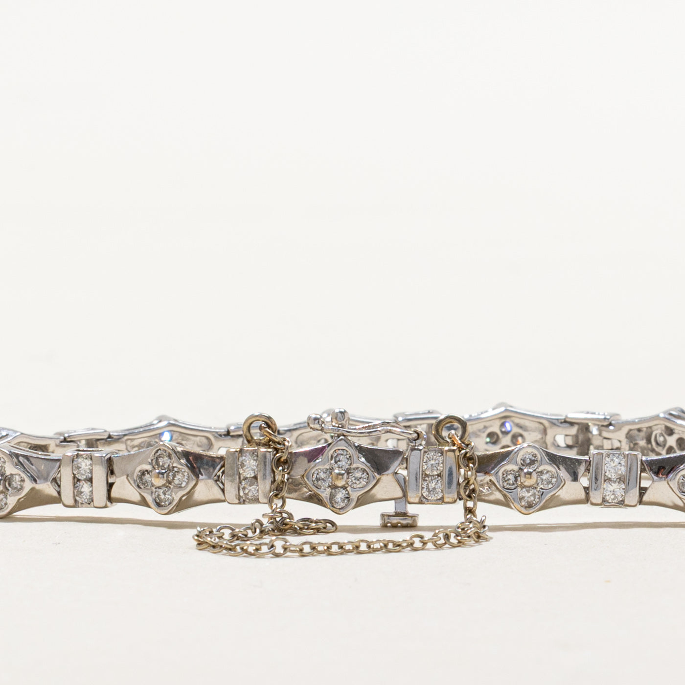 18k Diamond Cluster Tennis Bracelet | 1.56ctw | 7.25"