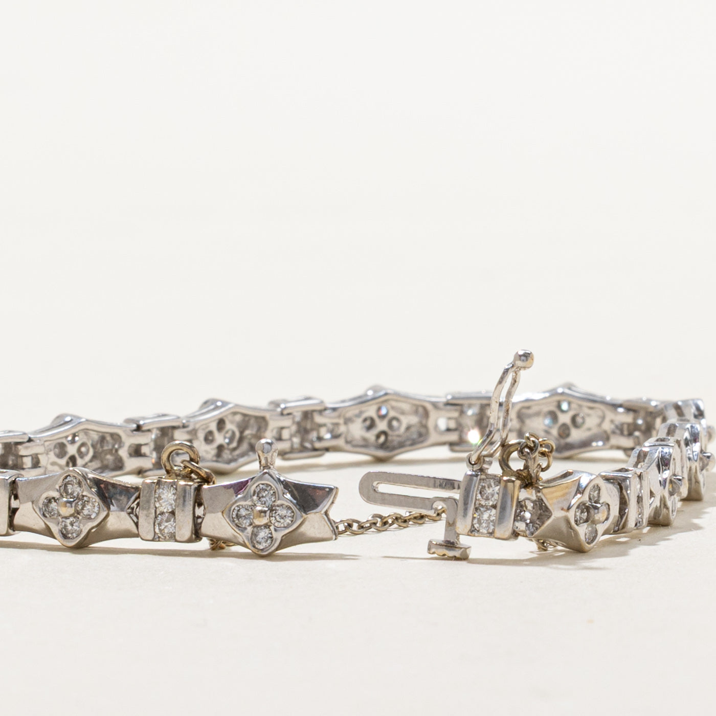 18k Diamond Cluster Tennis Bracelet | 1.56ctw | 7.25"