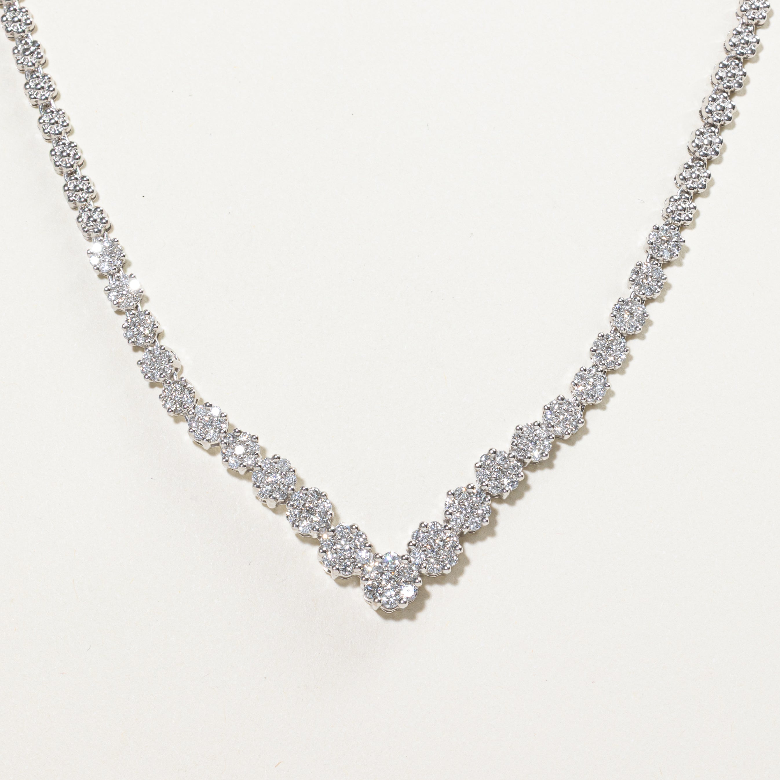 White Gold Illusion Set Diamond Encrusted Necklace | 1.70ct | 16"