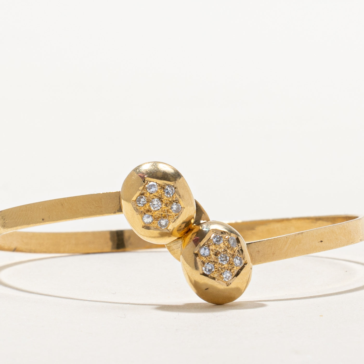 Diamond Cluster Bypass Bangle | 0.21ctw | 7"