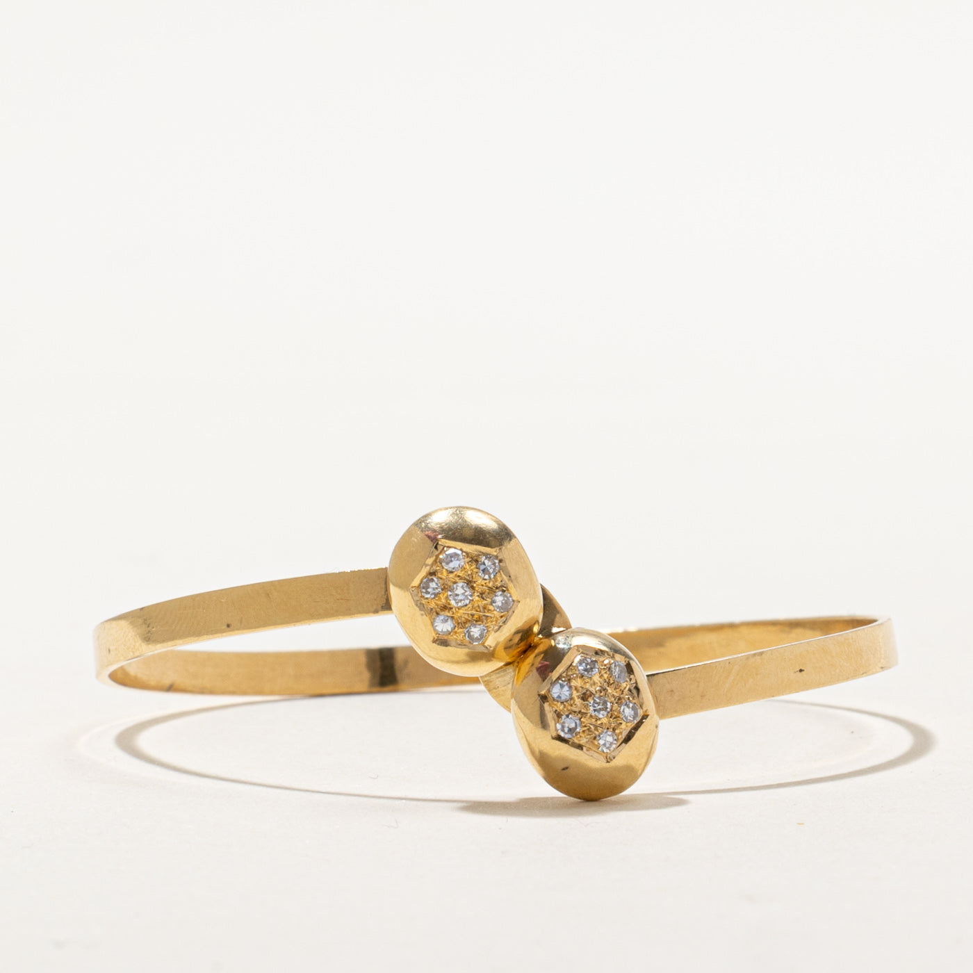 Diamond Cluster Bypass Bangle | 0.21ctw | 7"
